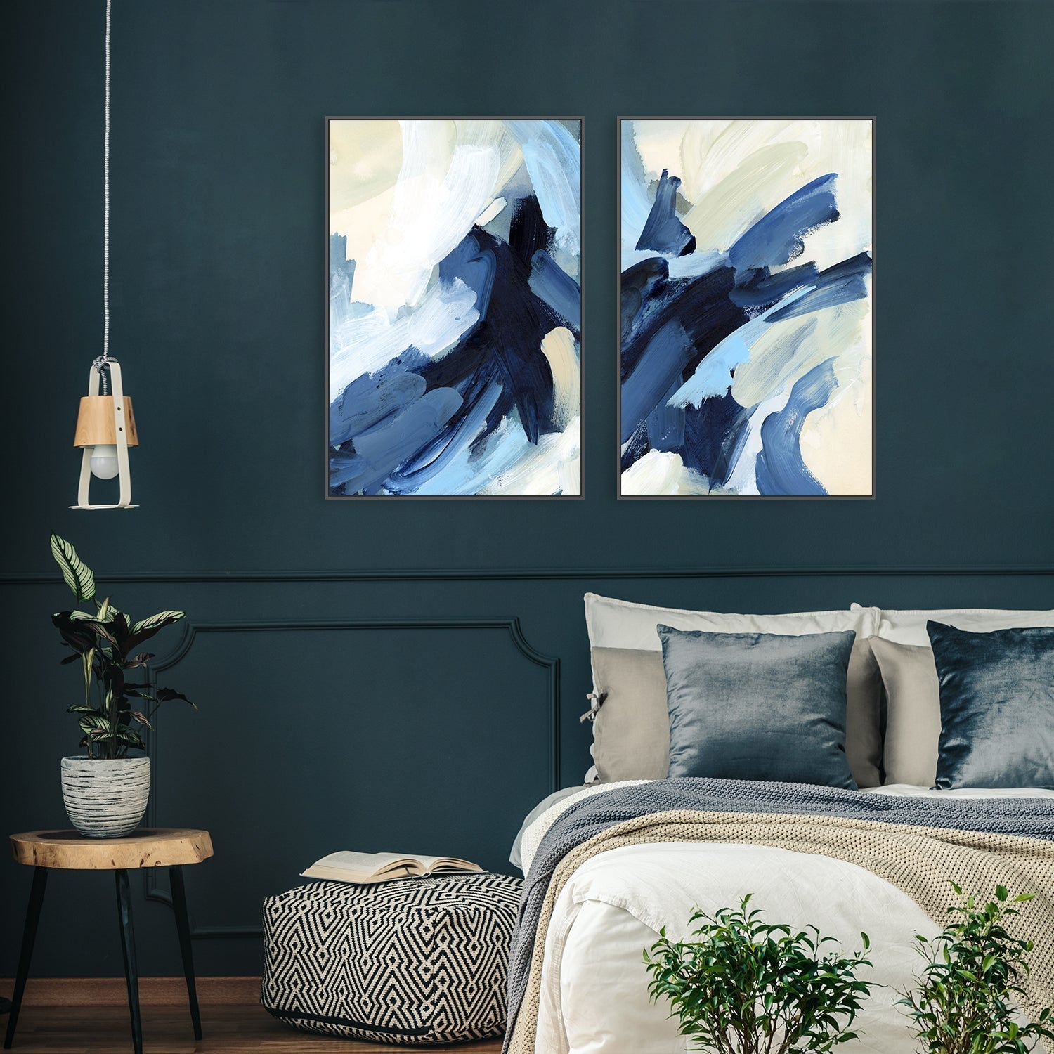 wall-art-print-canvas-poster-framed-Summer On The Cape Abstract Pattern, Set Of 2-by-Emily Wood-Gioia Wall Art