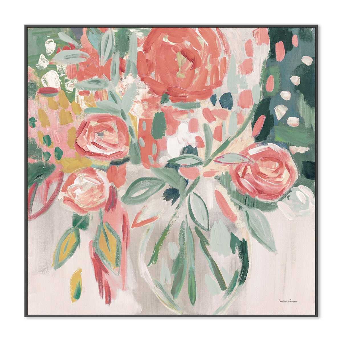 wall-art-print-canvas-poster-framed-Summer Pink Floral , By Farida Zaman-GIOIA-WALL-ART