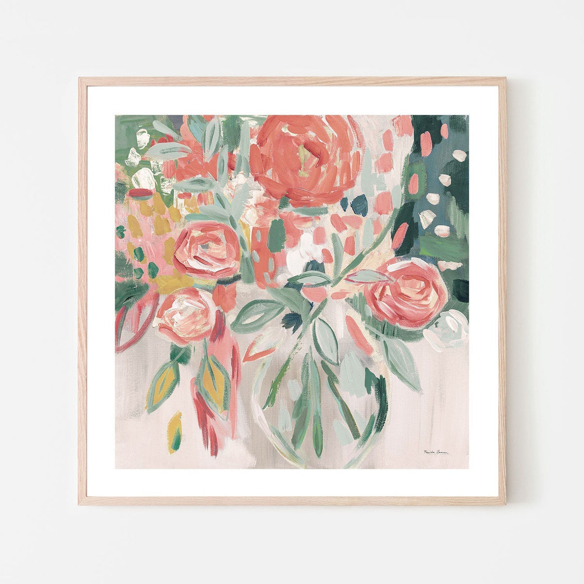 wall-art-print-canvas-poster-framed-Summer Pink Floral , By Farida Zaman-GIOIA-WALL-ART