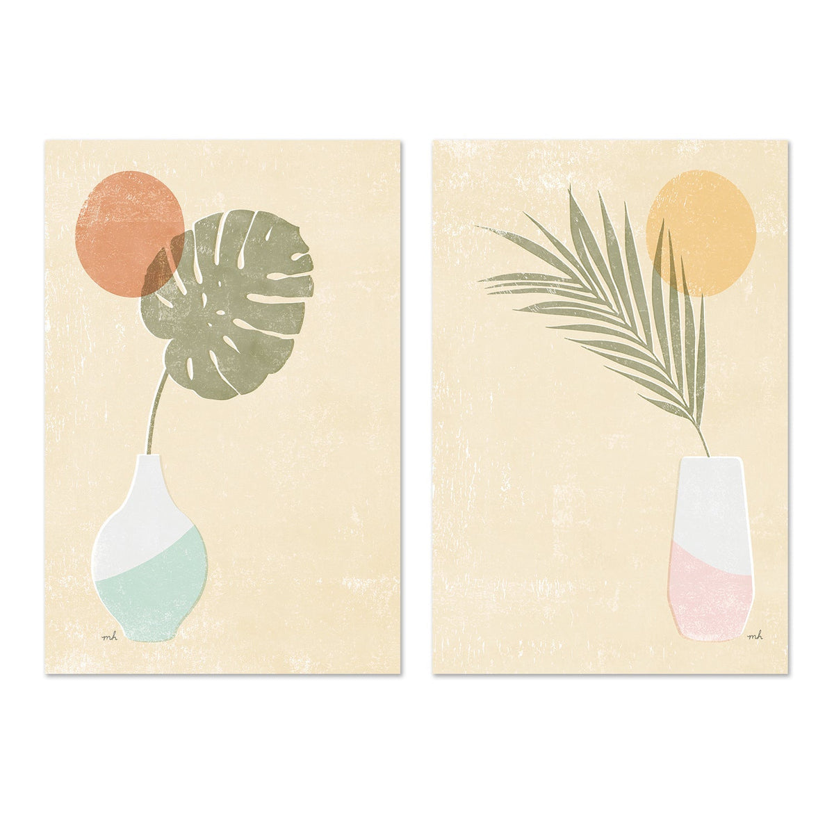 wall-art-print-canvas-poster-framed-Sun Palm, Style A & B, Set Of 2 , By Moira Hershey-GIOIA-WALL-ART