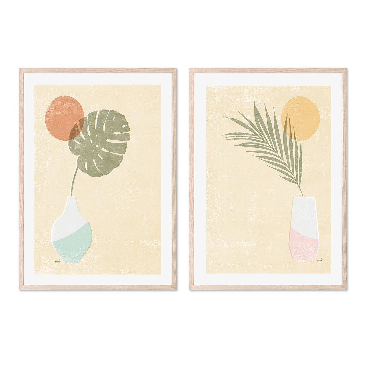 wall-art-print-canvas-poster-framed-Sun Palm, Style A & B, Set Of 2 , By Moira Hershey-GIOIA-WALL-ART