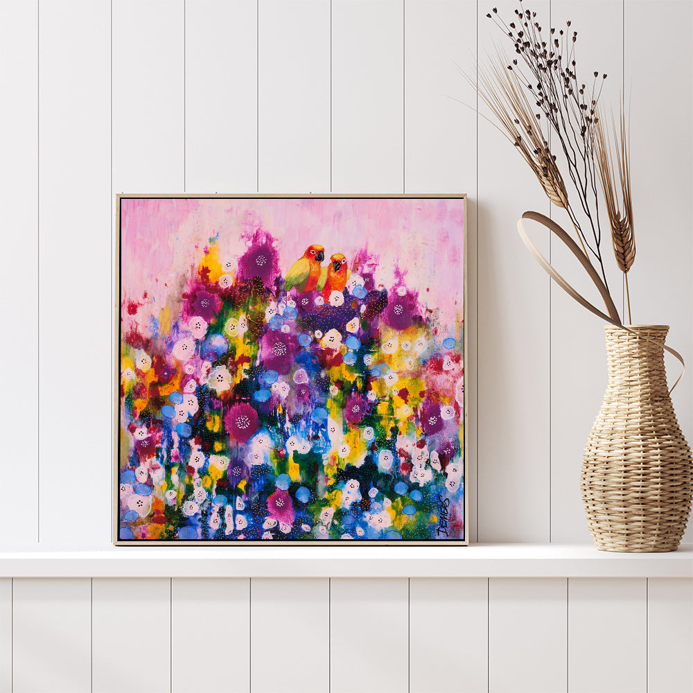 wall-art-print-canvas-poster-framed-Sun Parakeets In Love , By Sylvie Demers-GIOIA-WALL-ART
