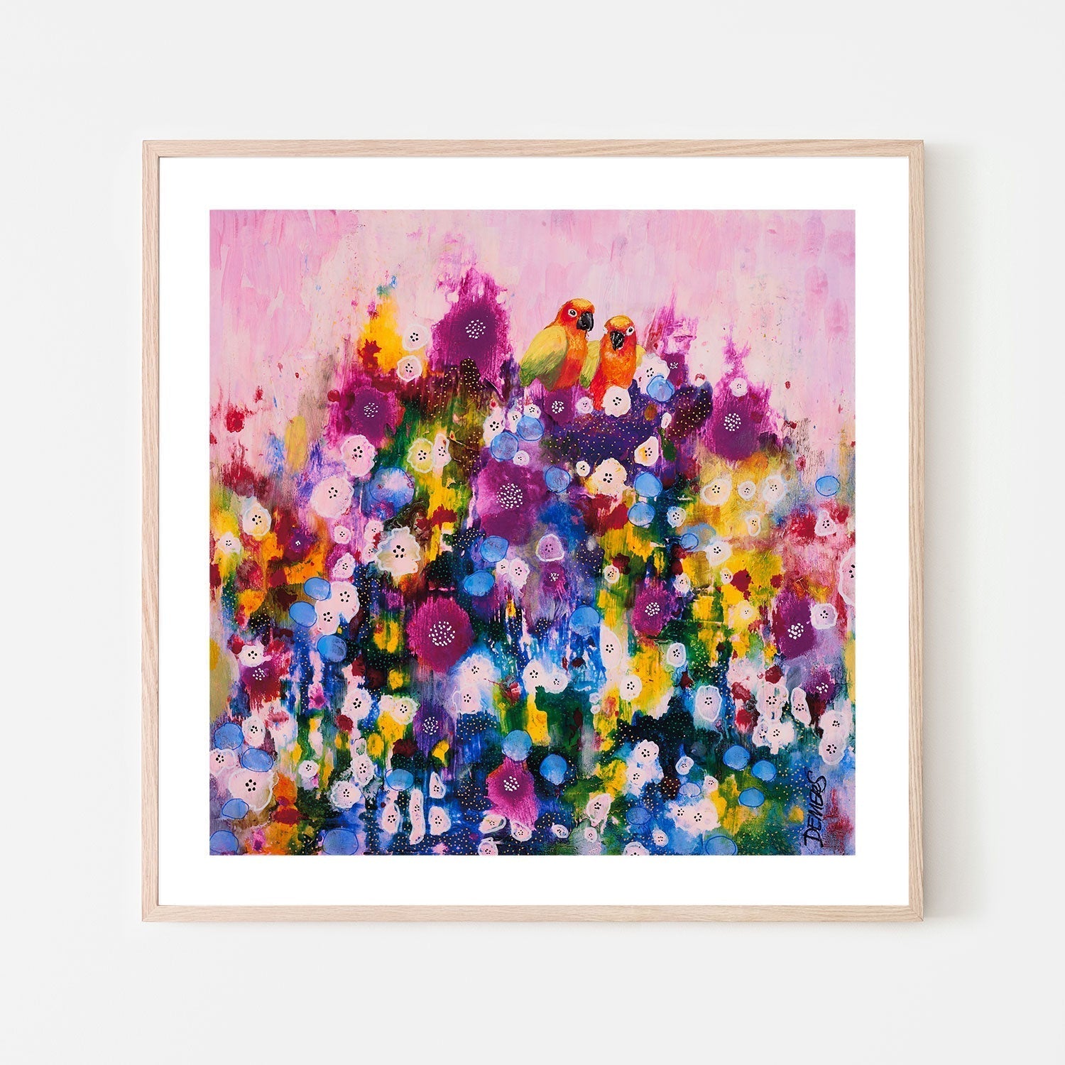wall-art-print-canvas-poster-framed-Sun Parakeets In Love , By Sylvie Demers-GIOIA-WALL-ART