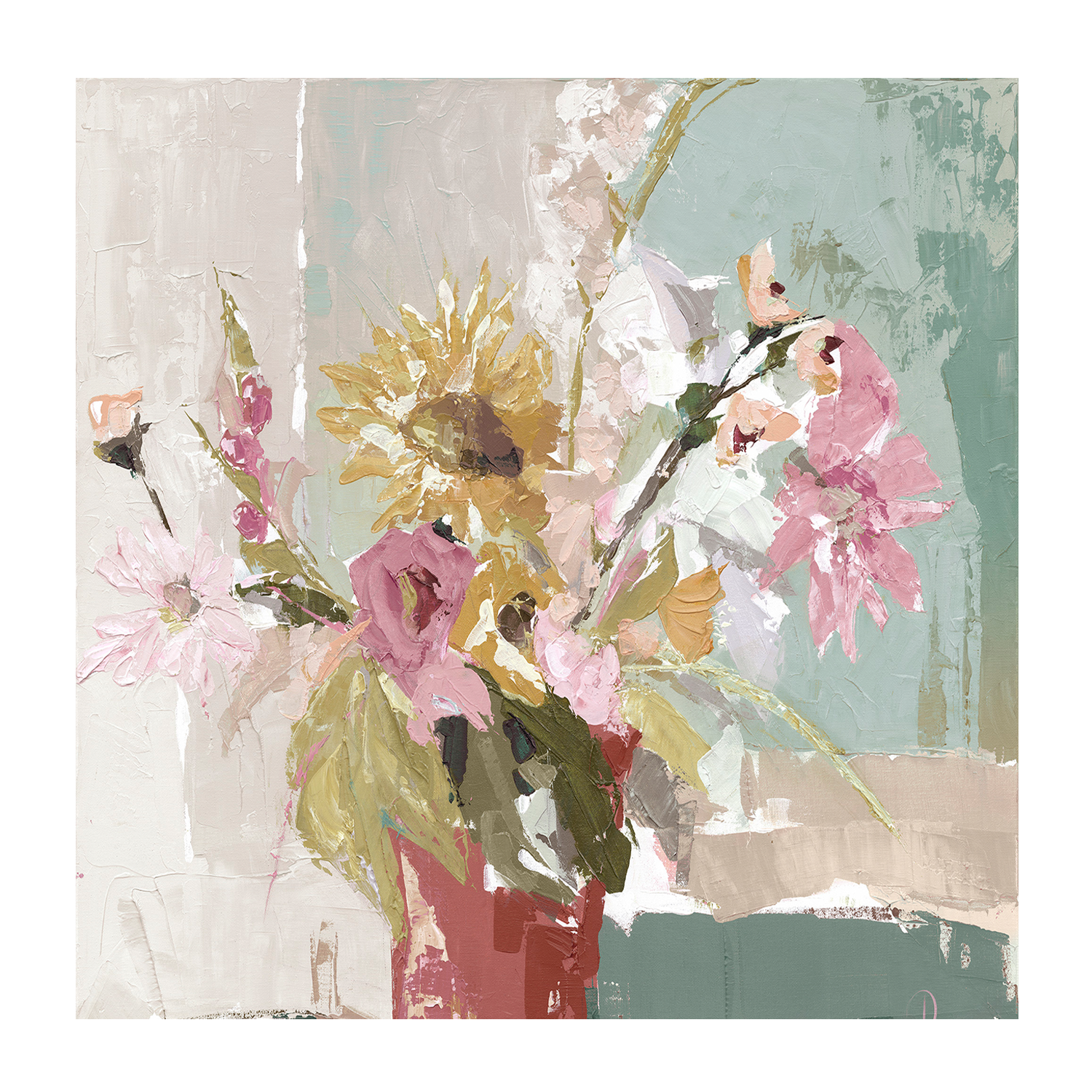 wall-art-print-canvas-poster-framed-Sunflower Vase-1