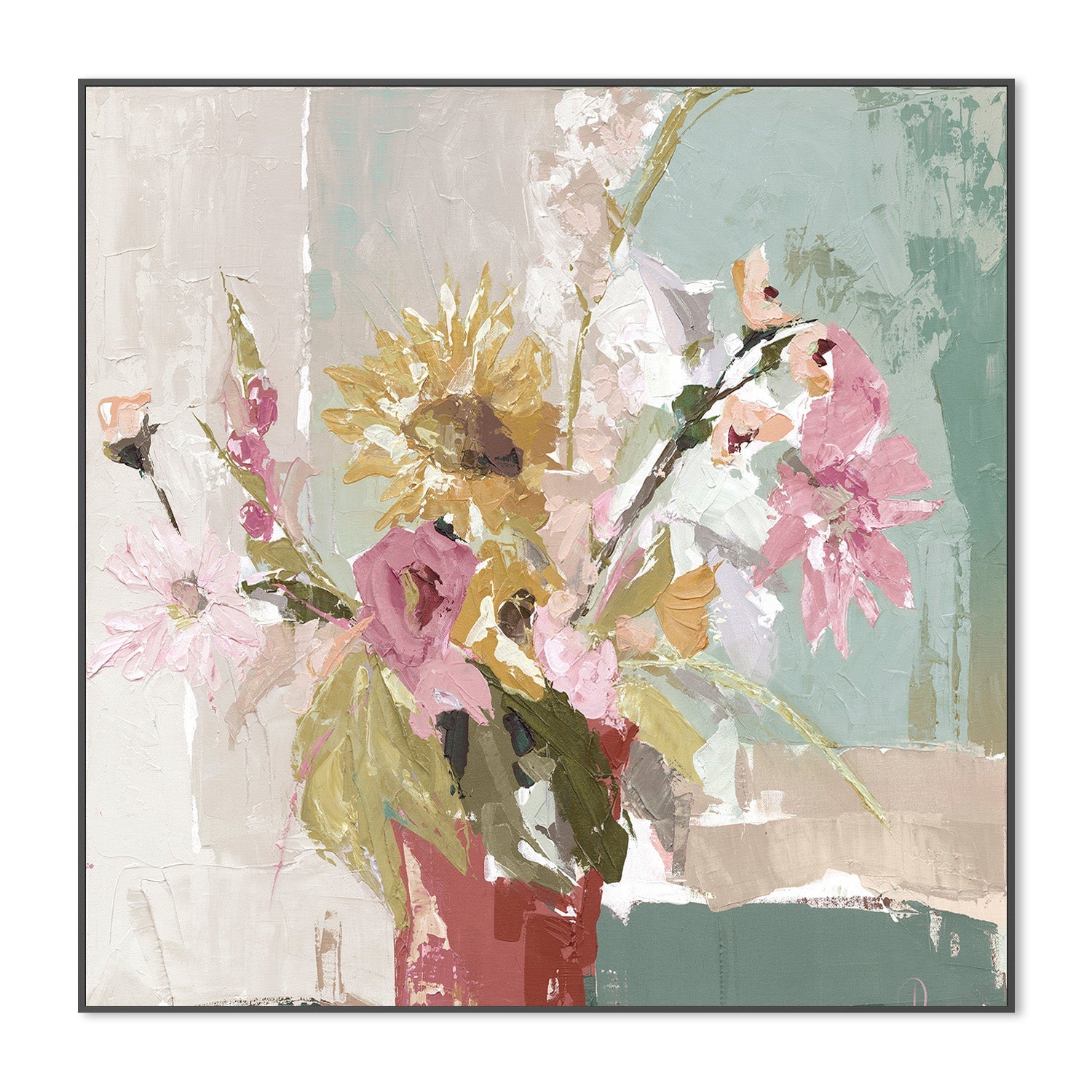 wall-art-print-canvas-poster-framed-Sunflower Vase-3