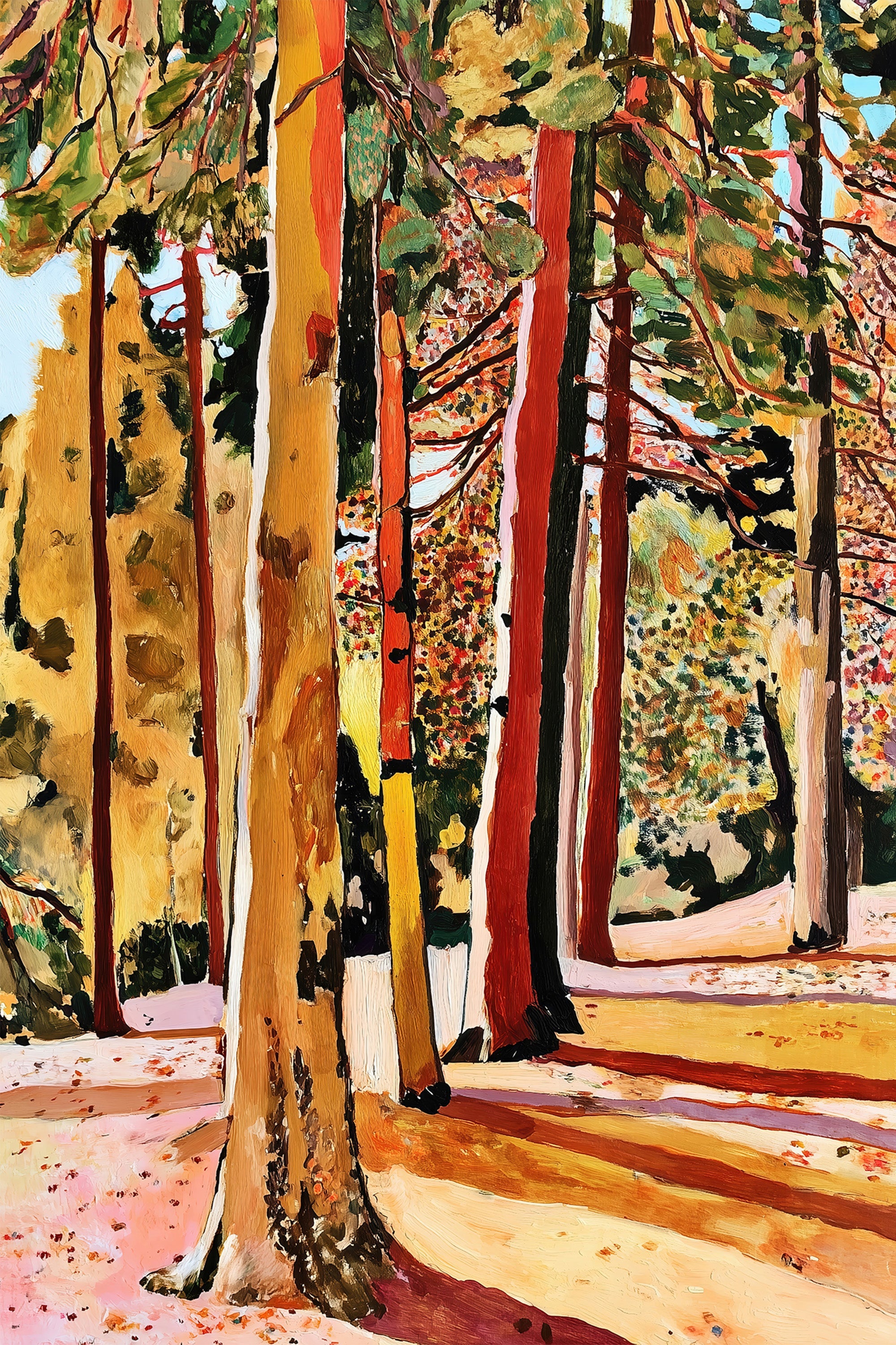wall-art-print-canvas-poster-framed-Sunlit Pines-1