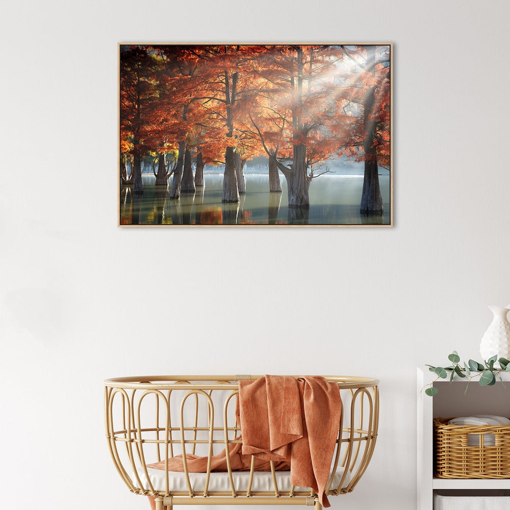wall-art-print-canvas-poster-framed-Sunny Cypress Trees, By Dmitry Nesvetaylov-by-Plus X Studio-Gioia Wall Art