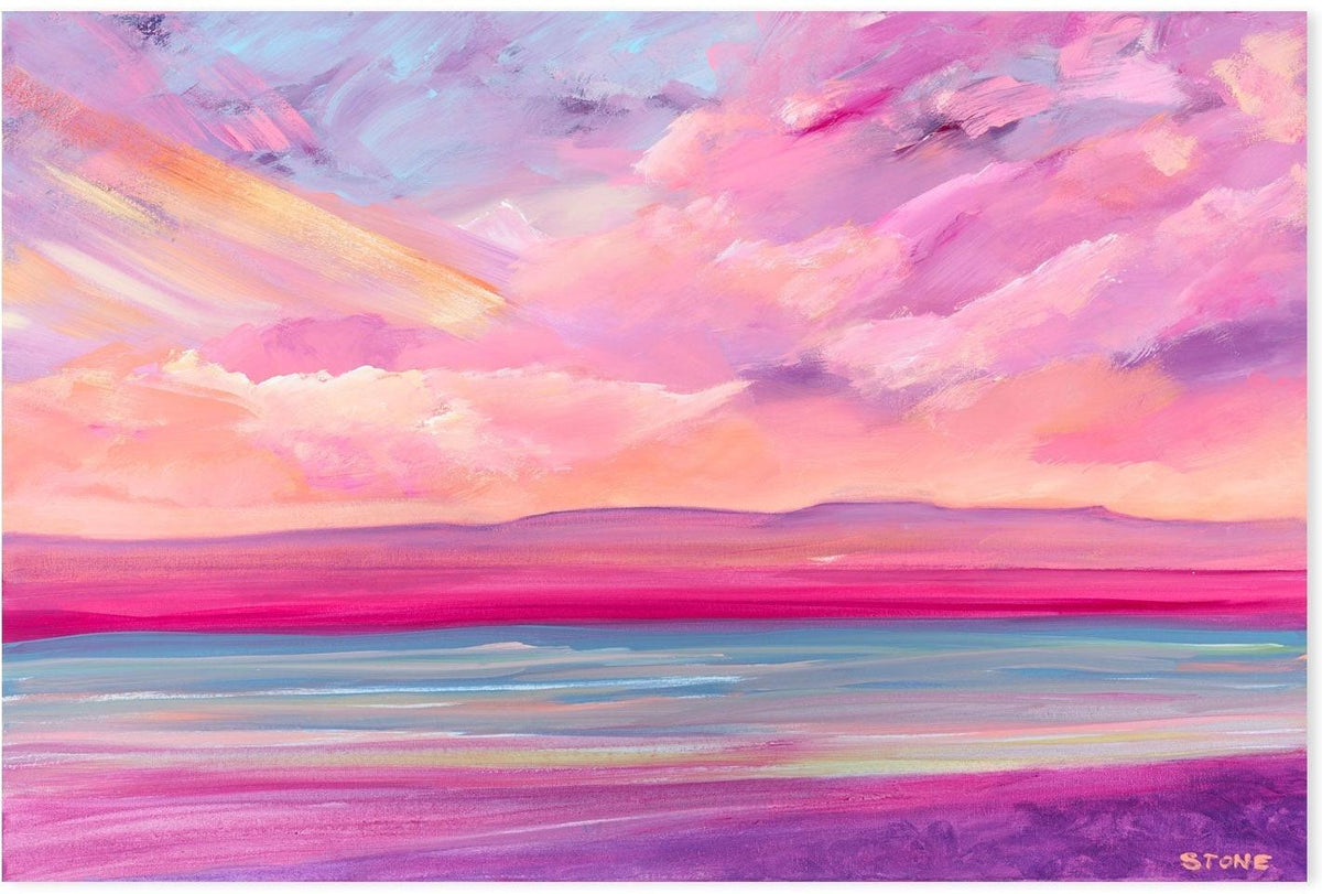 wall-art-print-canvas-poster-framed-Sunset Beach , By Belinda Stone-GIOIA-WALL-ART