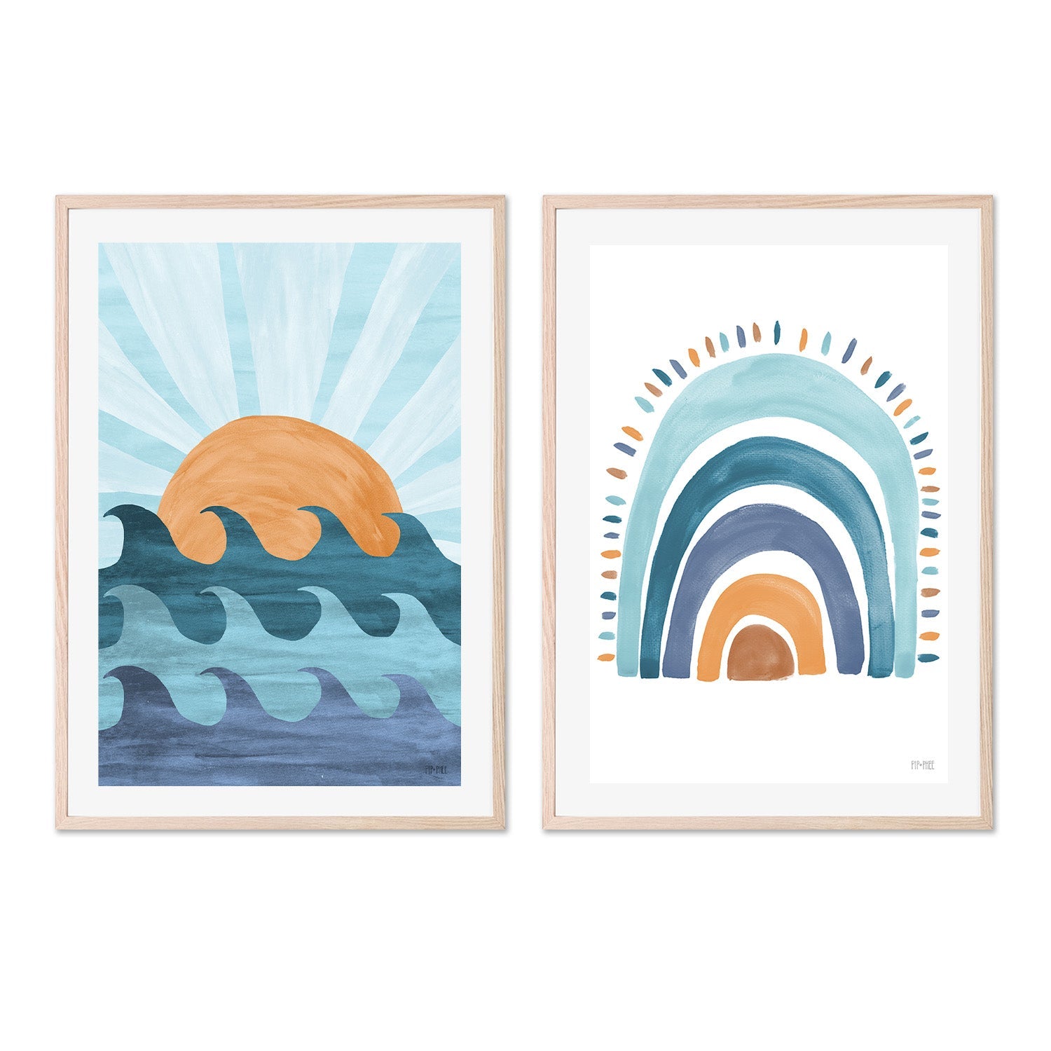 wall-art-print-canvas-poster-framed-Sunset Surf, Set of 2 , By Pip and Phee-6