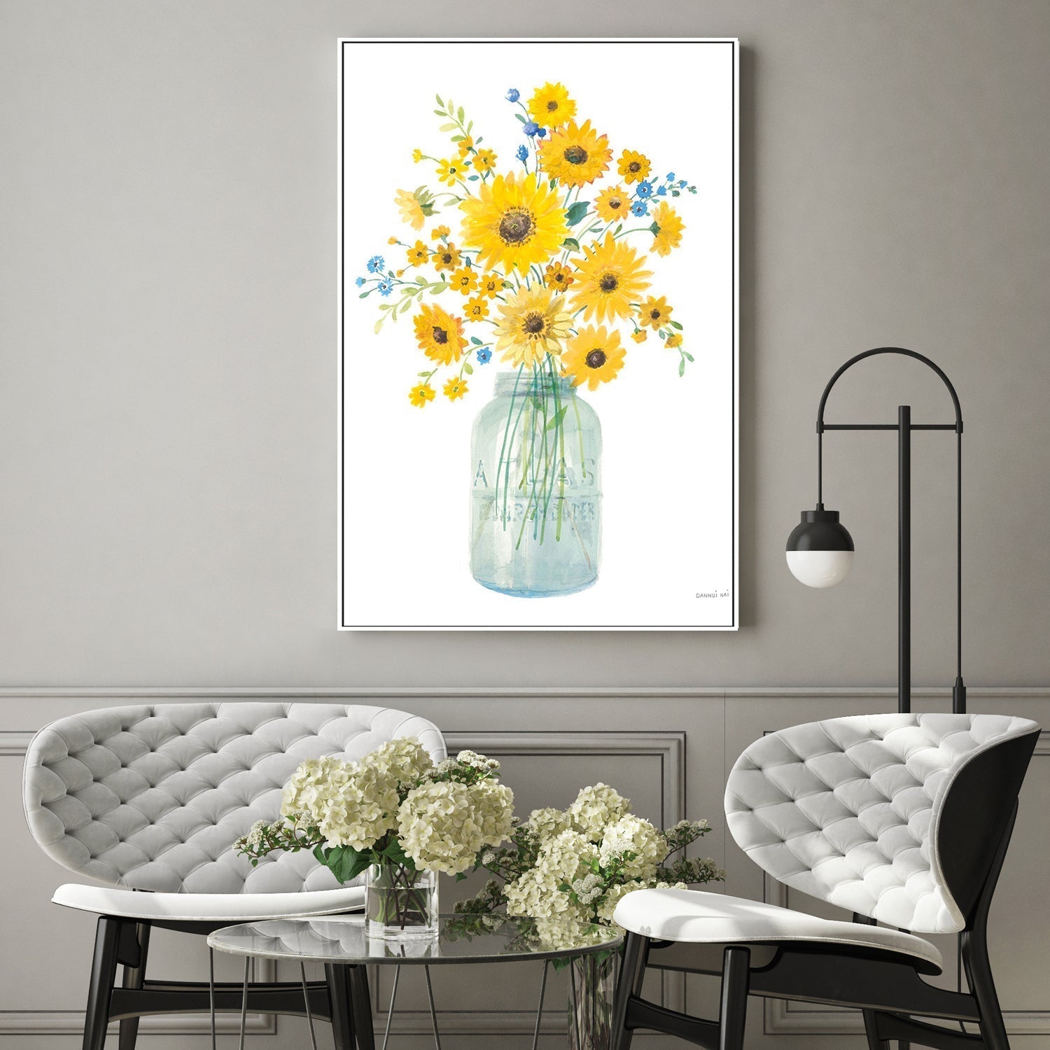 wall-art-print-canvas-poster-framed-Sunshine Bouquet, Light in Jar-by-Danhui Nai-Gioia Wall Art