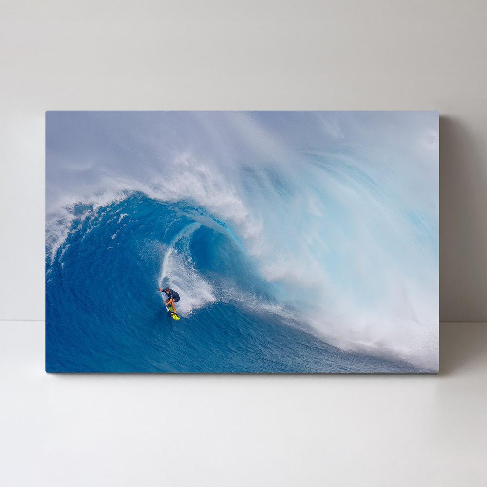 Surfing Jaws, by Peter Stahl-Framed-Canvas-Print-Poster-Gioia Wall Art