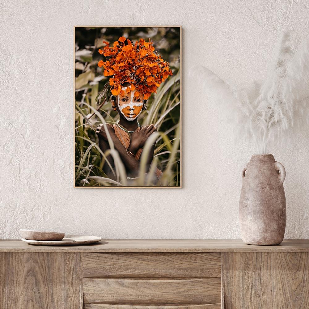 wall-art-print-canvas-poster-framed-Suri Boy And Flowers, By Vedran Vidak-by-Plus X Studio-Gioia Wall Art