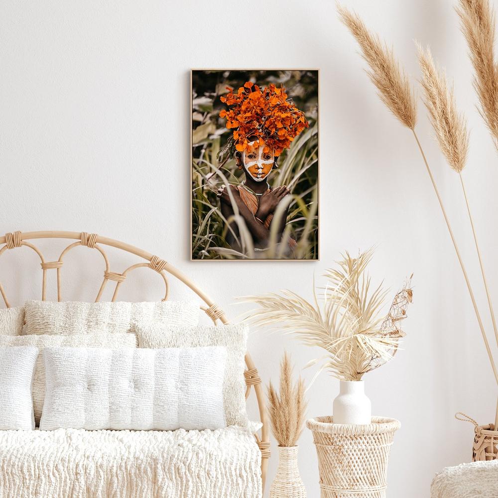 wall-art-print-canvas-poster-framed-Suri Boy And Flowers, By Vedran Vidak-by-Plus X Studio-Gioia Wall Art