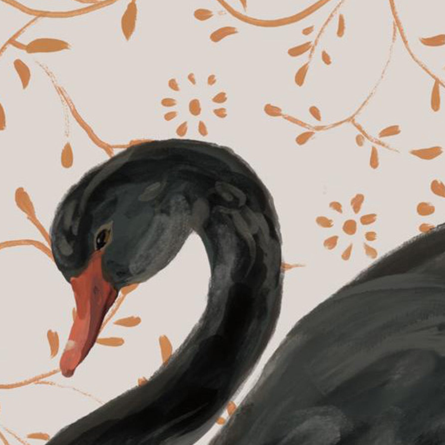 wall-art-print-canvas-poster-framed-Swan Pair Black-10