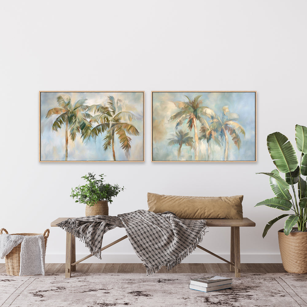 wall-art-print-canvas-poster-framed-Swaying Palms , Style A & B, Set Of 2 , By Accent Art Studio-2