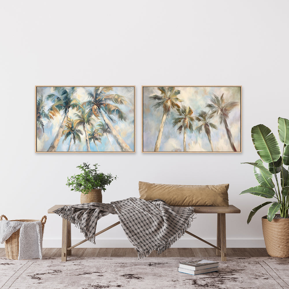 wall-art-print-canvas-poster-framed-Swaying Palms , Style C& D , Set Of 2 , By Accent Art Studio-2