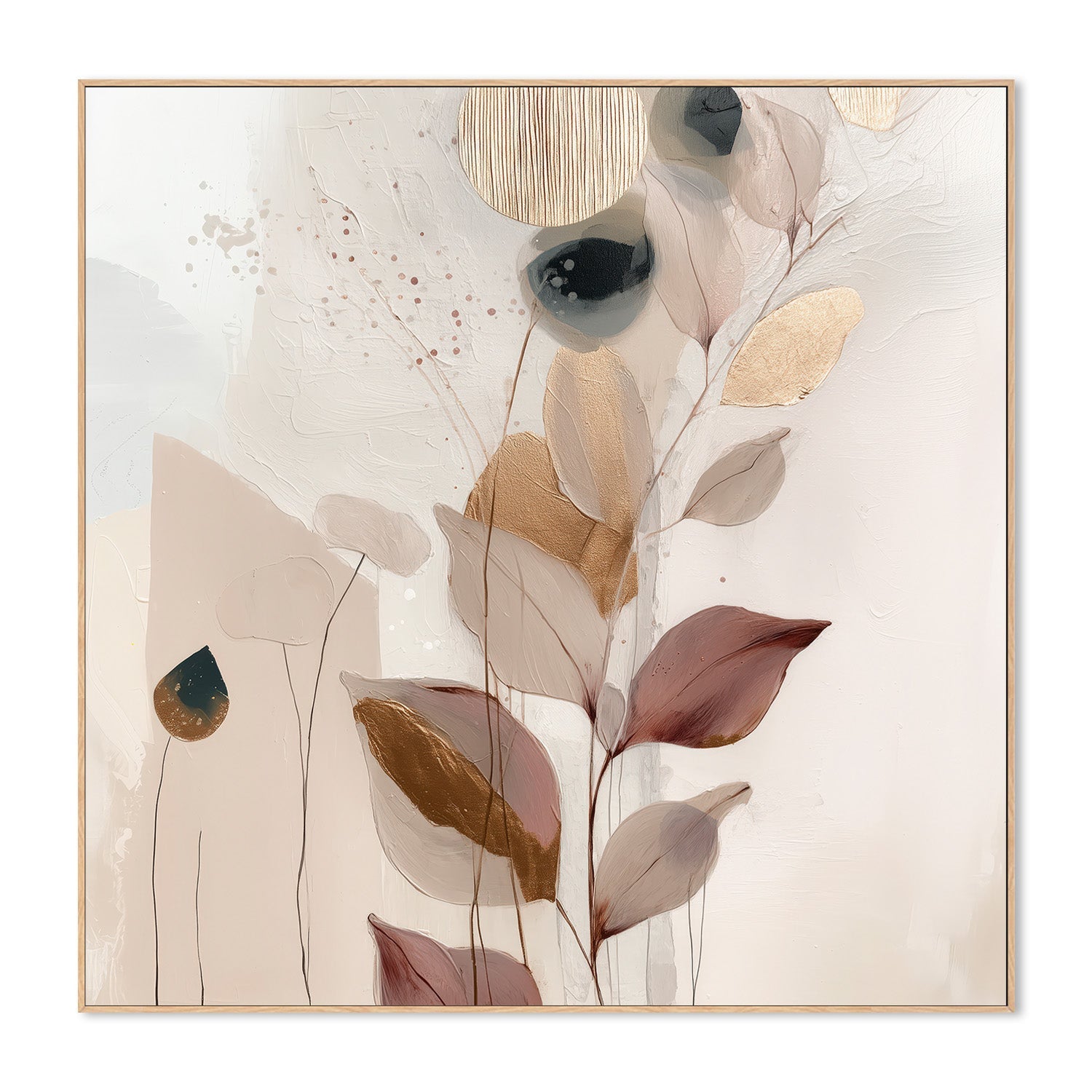 wall-art-print-canvas-poster-framed-Sweet Leaves, Style C-4