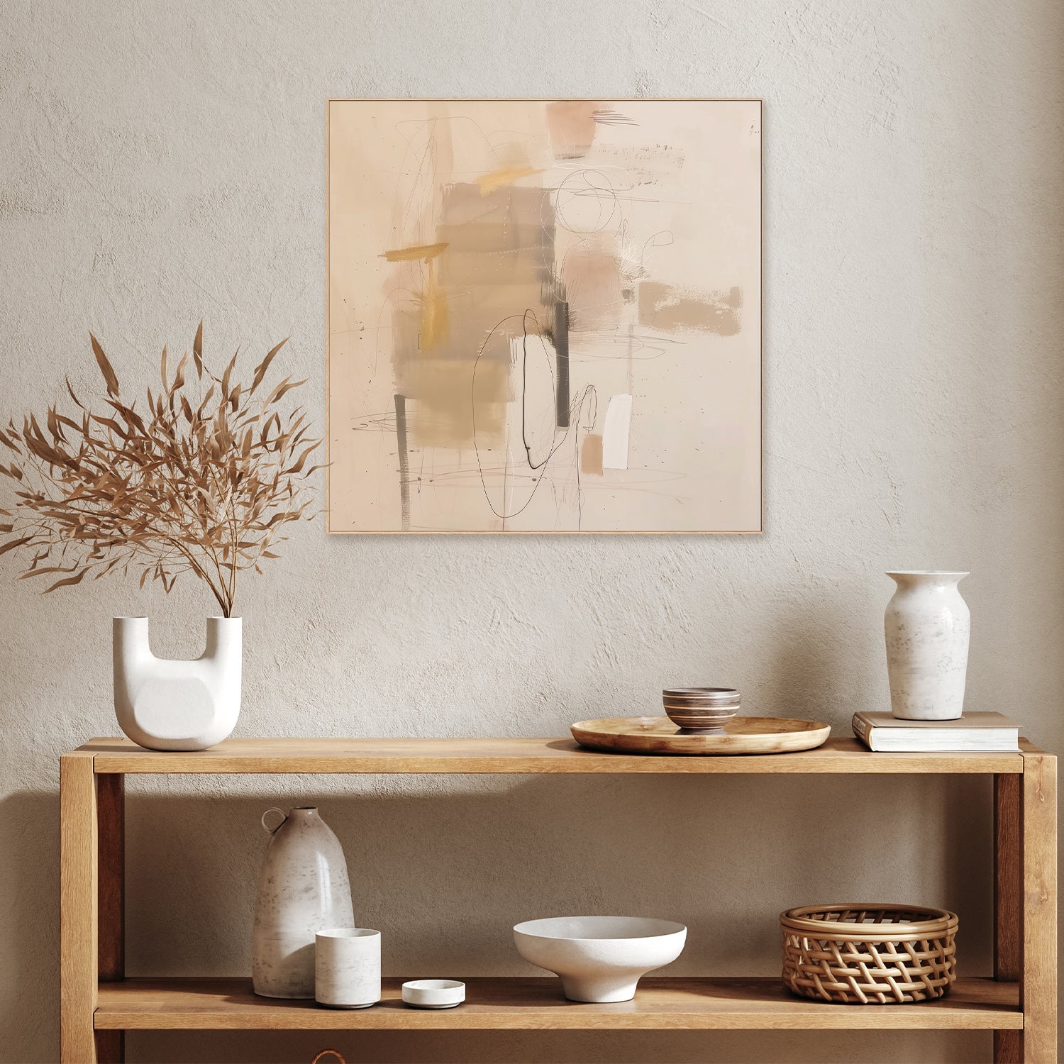 wall-art-print-canvas-poster-framed-Tan and Black Abstract-9