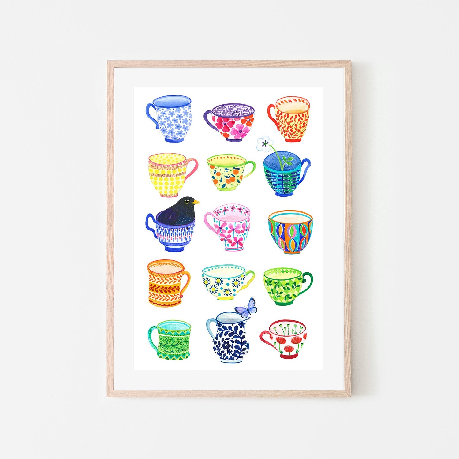 wall-art-print-canvas-poster-framed-Teacups and Blackbird-6