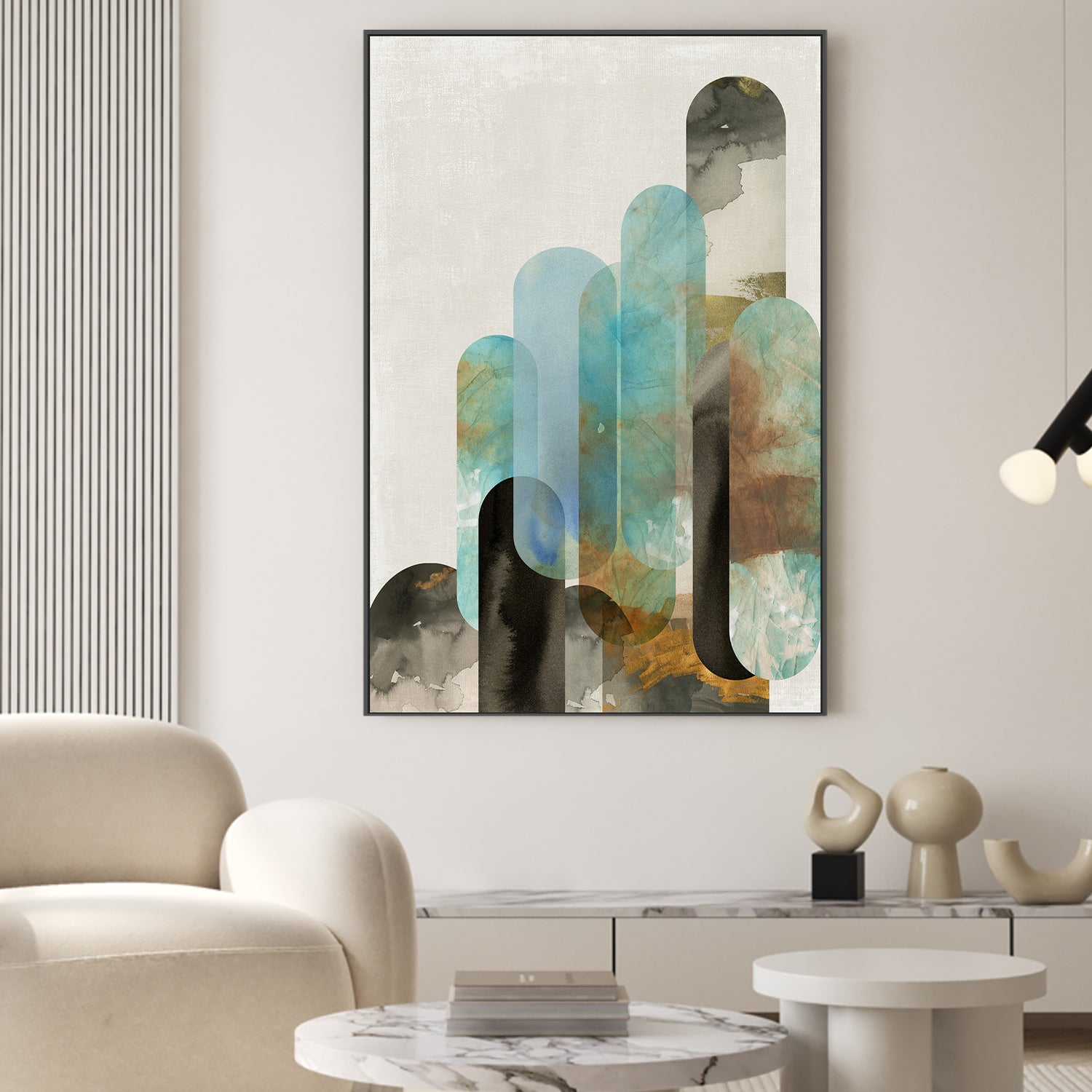 wall-art-print-canvas-poster-framed-Teal Arches, Style A-2