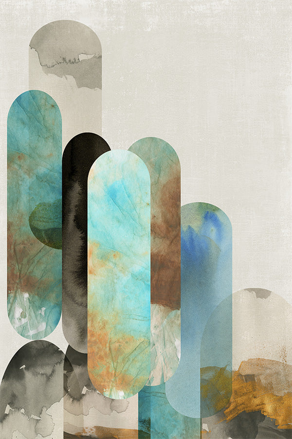 wall-art-print-canvas-poster-framed-Teal Arches, Style B-1