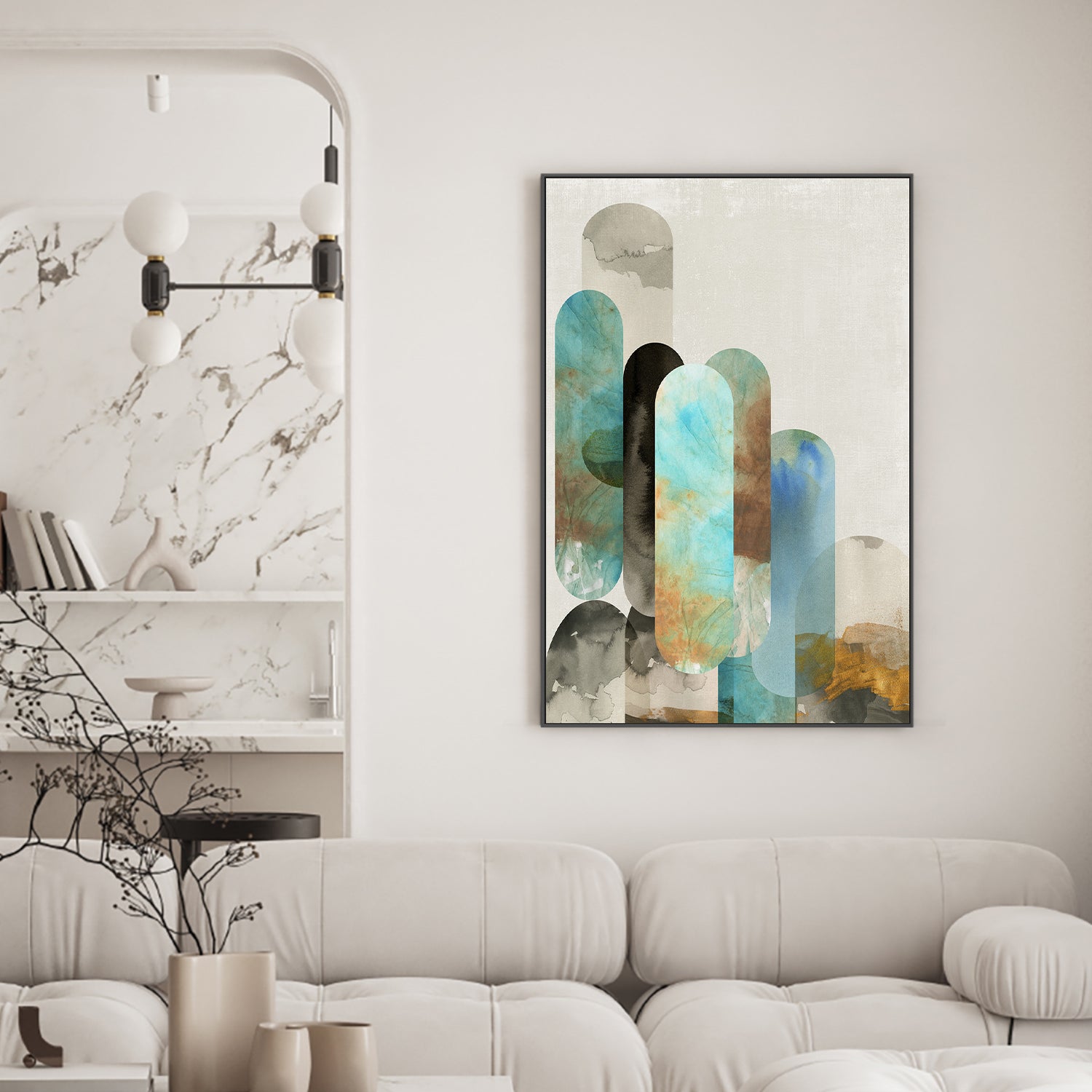 wall-art-print-canvas-poster-framed-Teal Arches, Style B-2