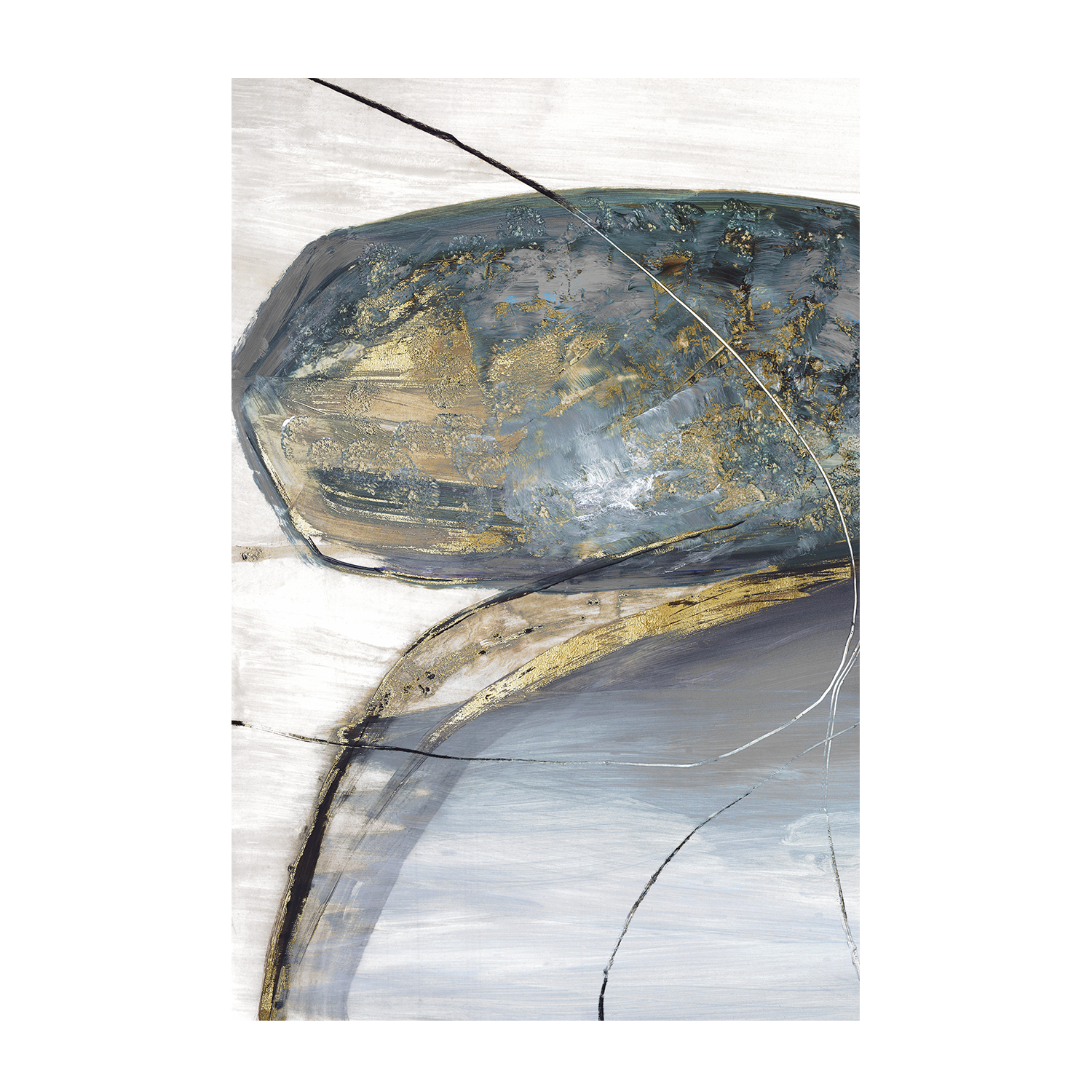 wall-art-print-canvas-poster-framed-Teal Stones, Style A , By Tom Reeves-1