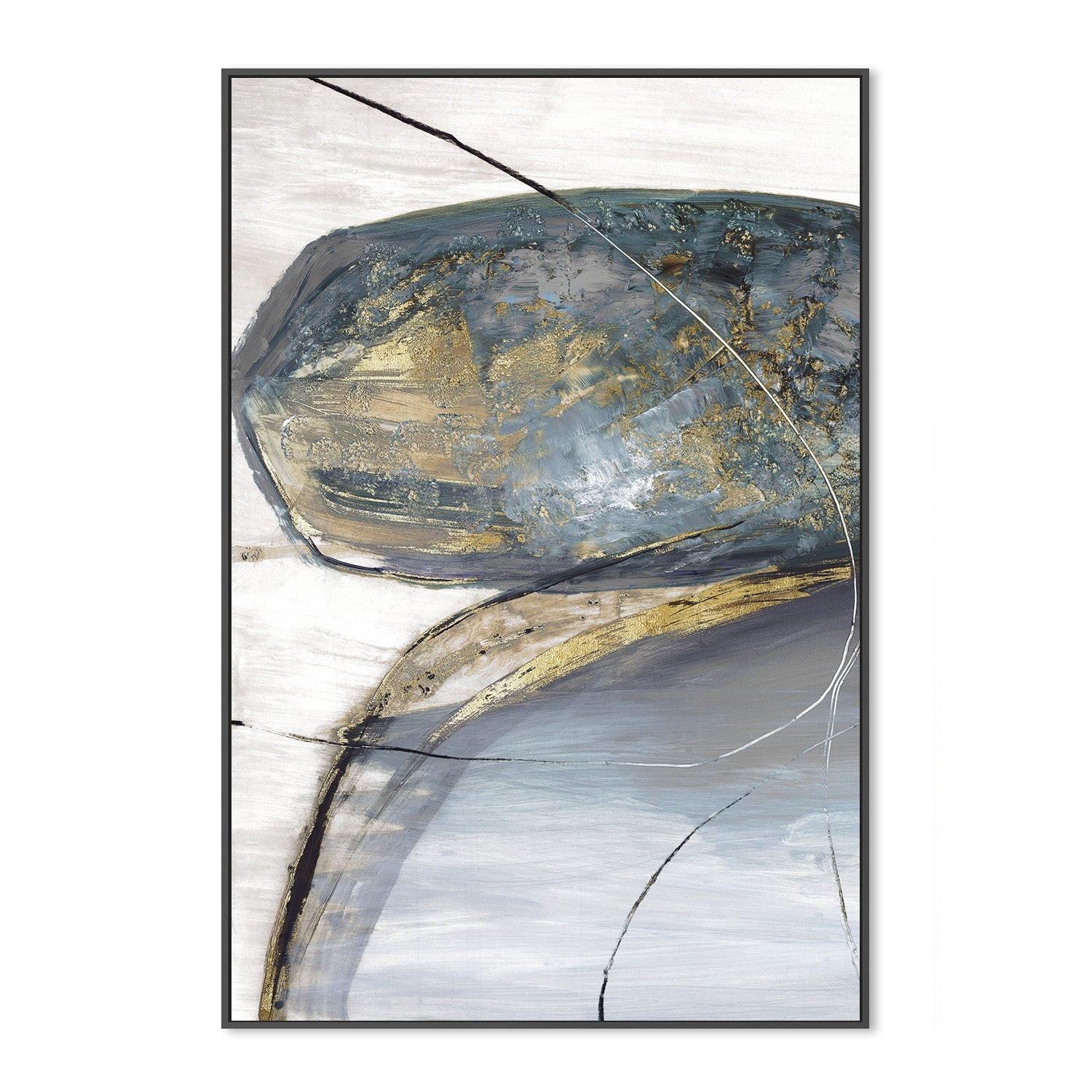 wall-art-print-canvas-poster-framed-Teal Stones, Style A , By Tom Reeves-3