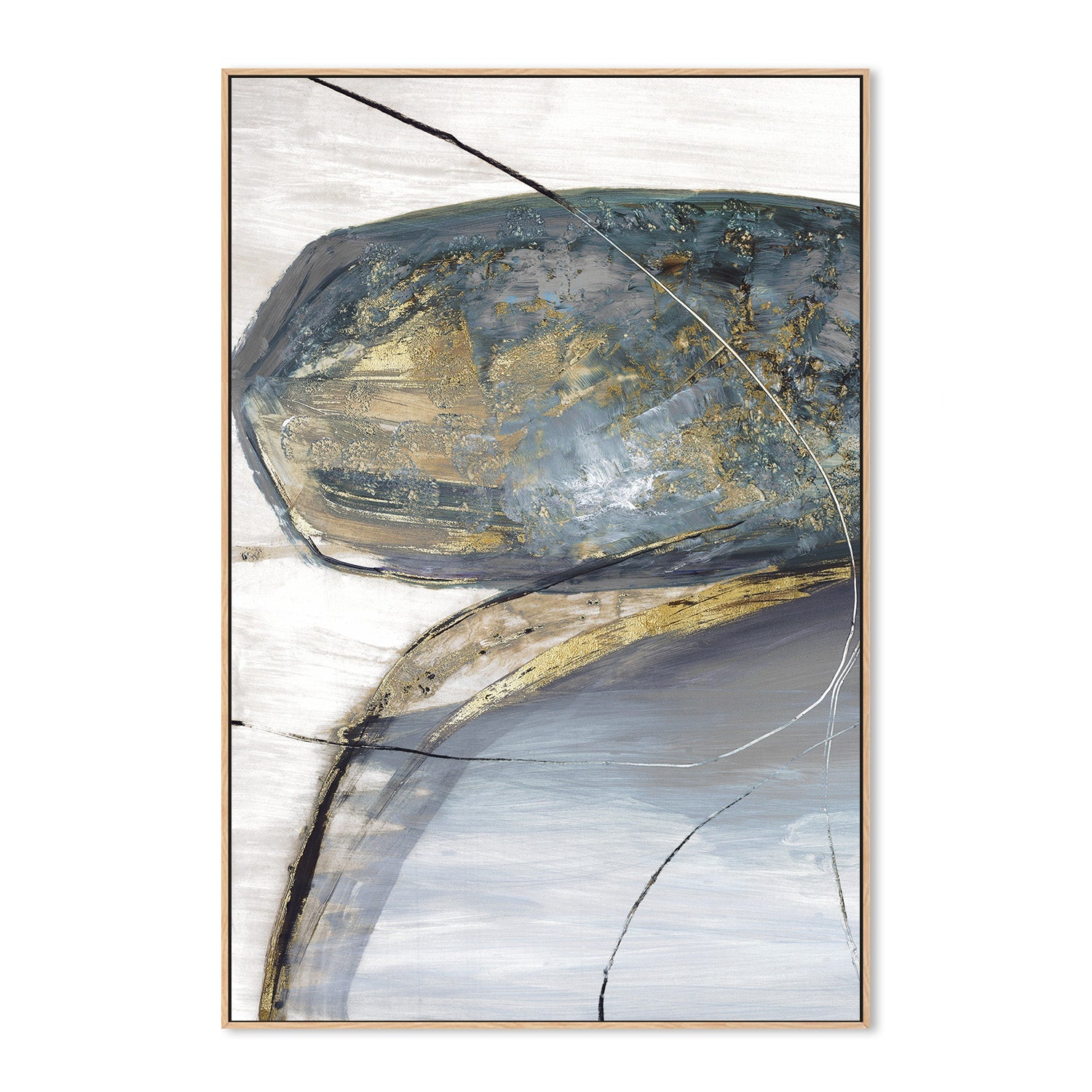 wall-art-print-canvas-poster-framed-Teal Stones, Style A , By Tom Reeves-4