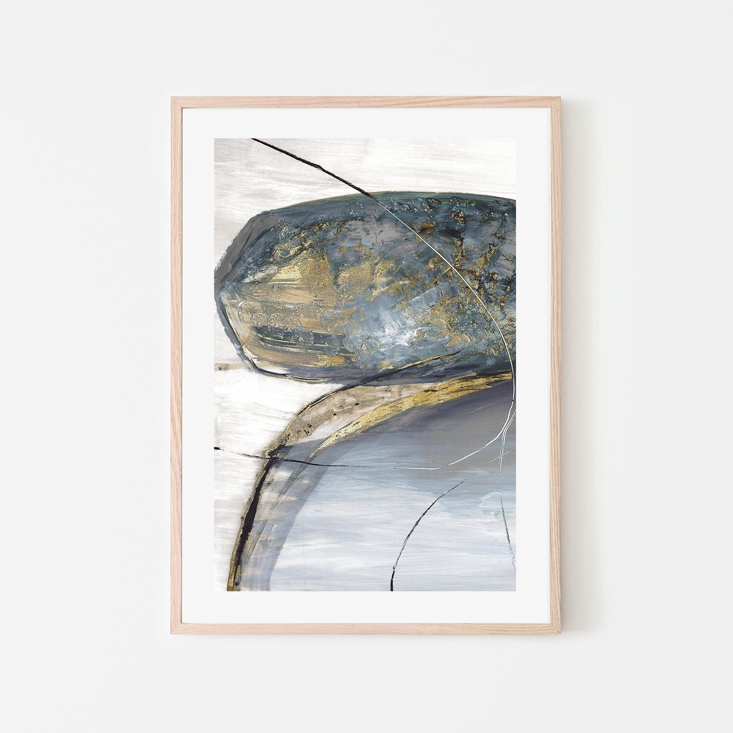 wall-art-print-canvas-poster-framed-Teal Stones, Style A , By Tom Reeves-6