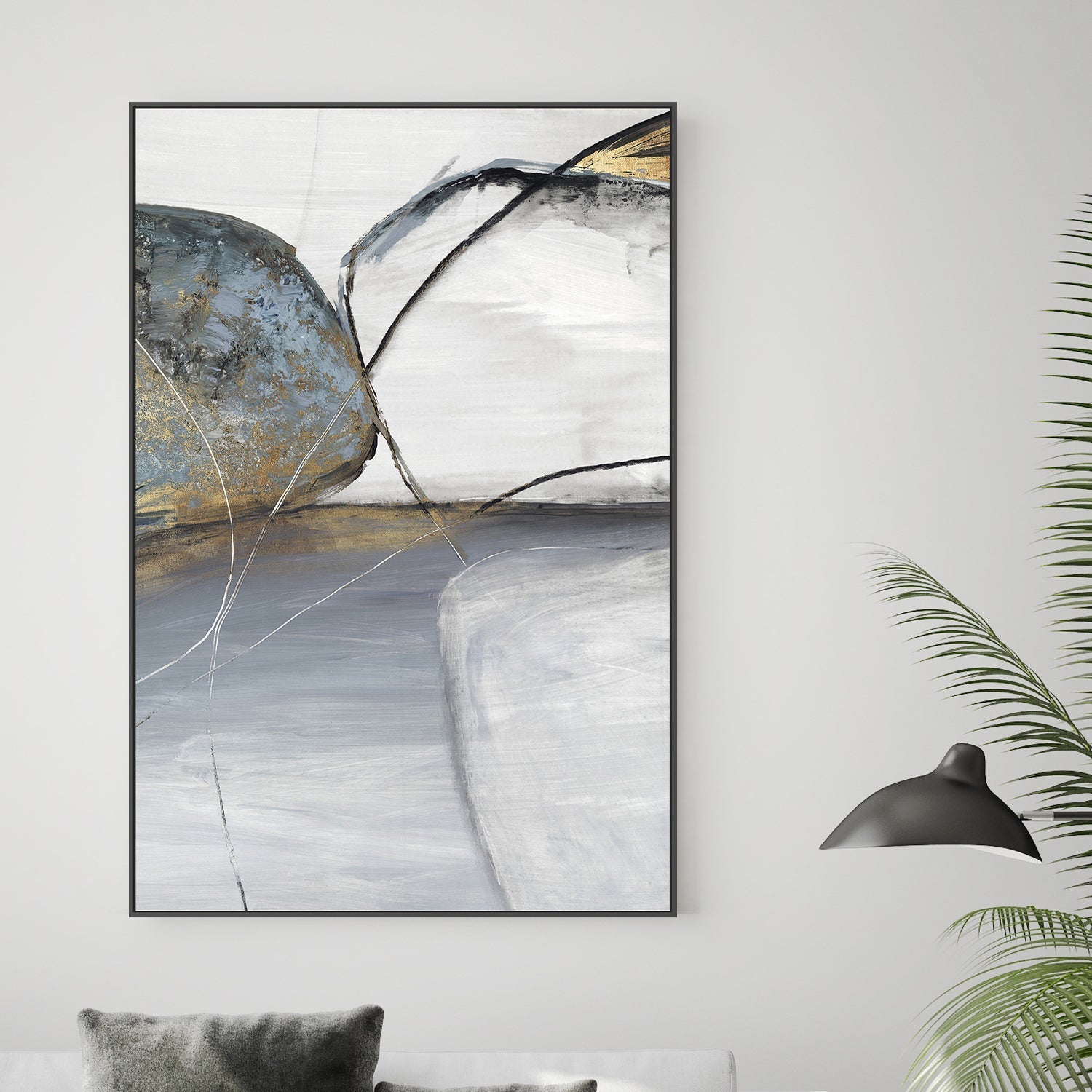 wall-art-print-canvas-poster-framed-Teal Stones, Style B , By Tom Reeves-2