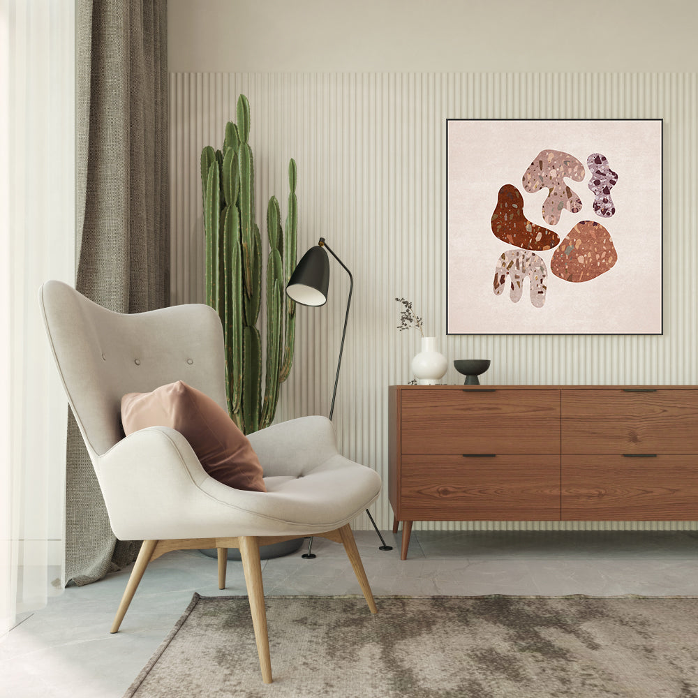 wall-art-print-canvas-poster-framed-Terazzo Shapes, Style A , By Emel Tunaboylu-GIOIA-WALL-ART