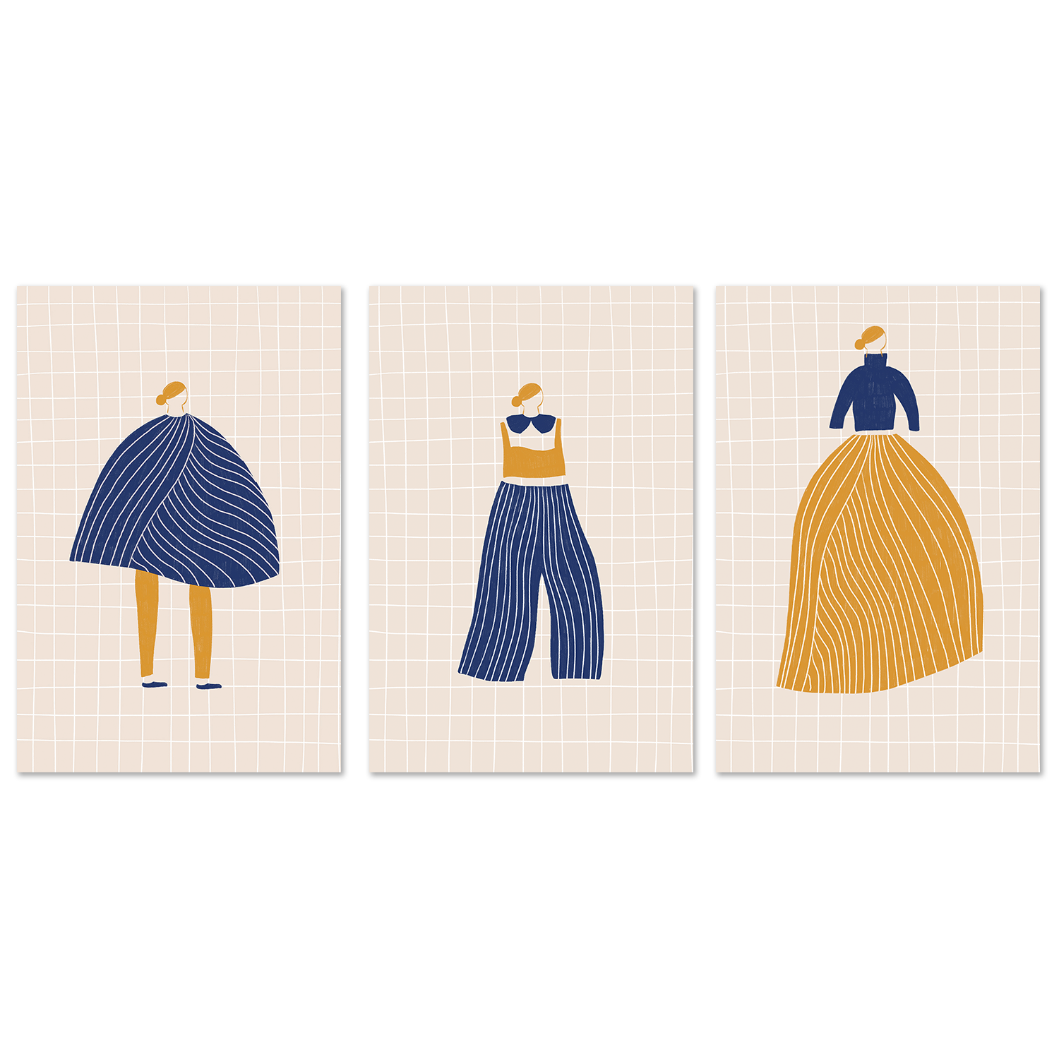 wall-art-print-canvas-poster-framed-The Cape Pants and skirt, Set Of 3 , By Menina Lisboa-1