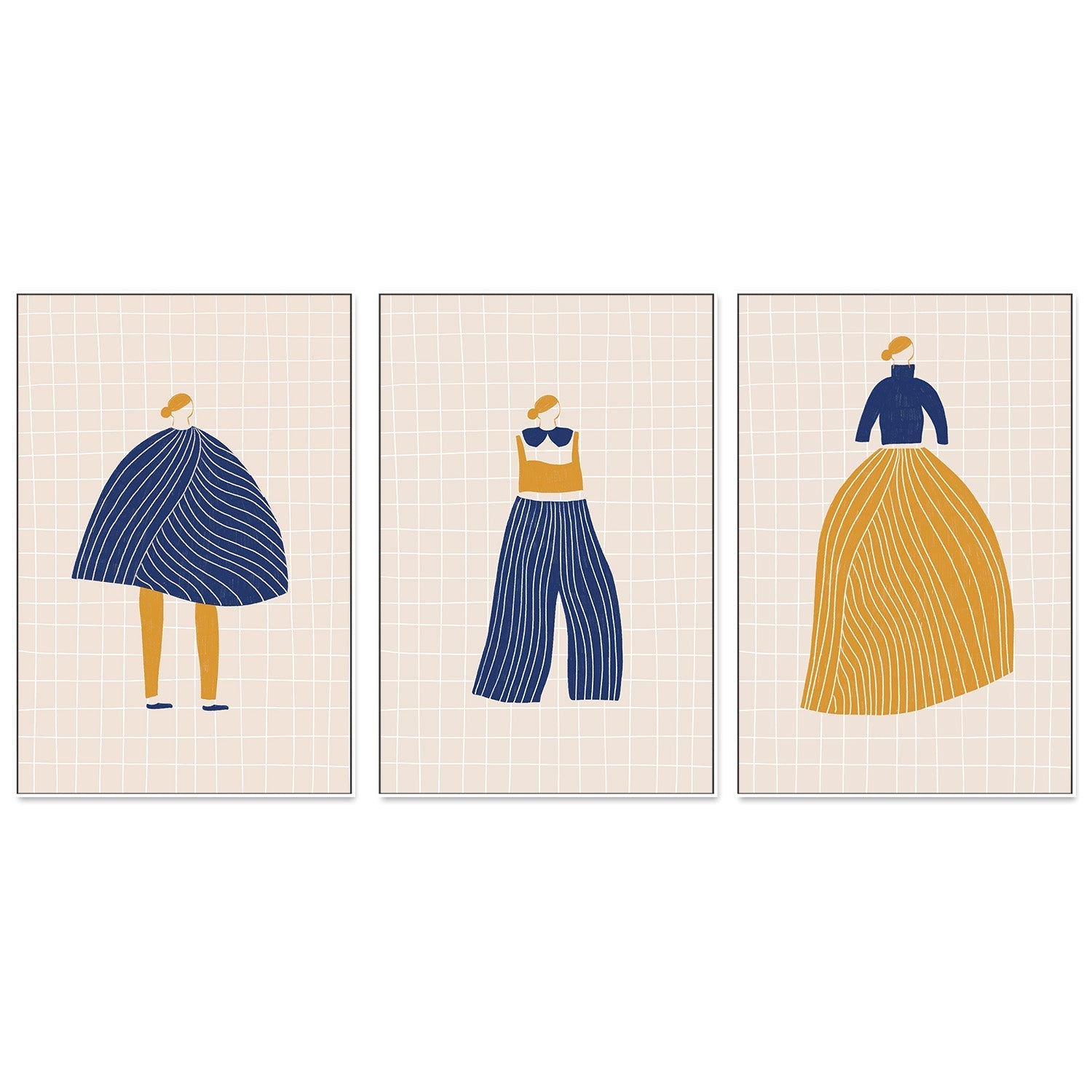 wall-art-print-canvas-poster-framed-The Cape Pants and skirt, Set Of 3 , By Menina Lisboa-5