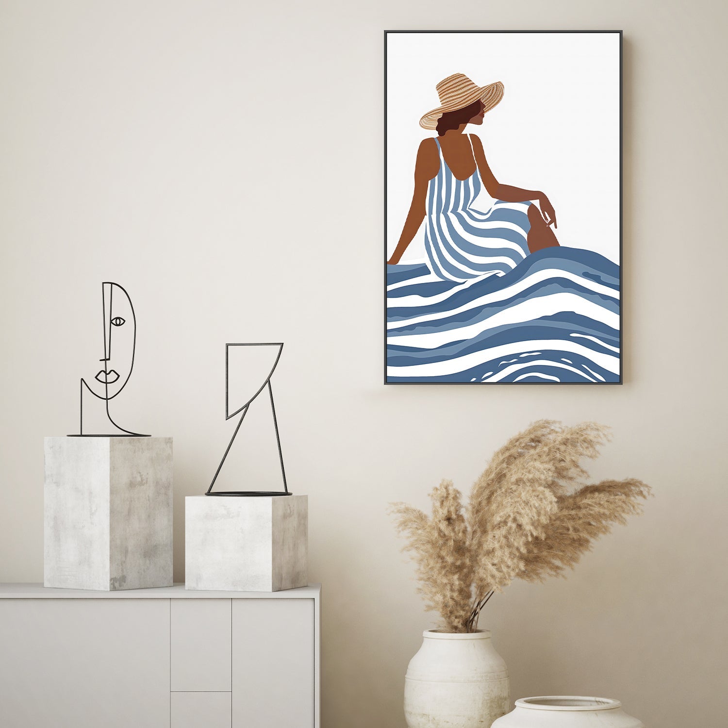 wall-art-print-canvas-poster-framed-The Girl In the Striped Dress-8