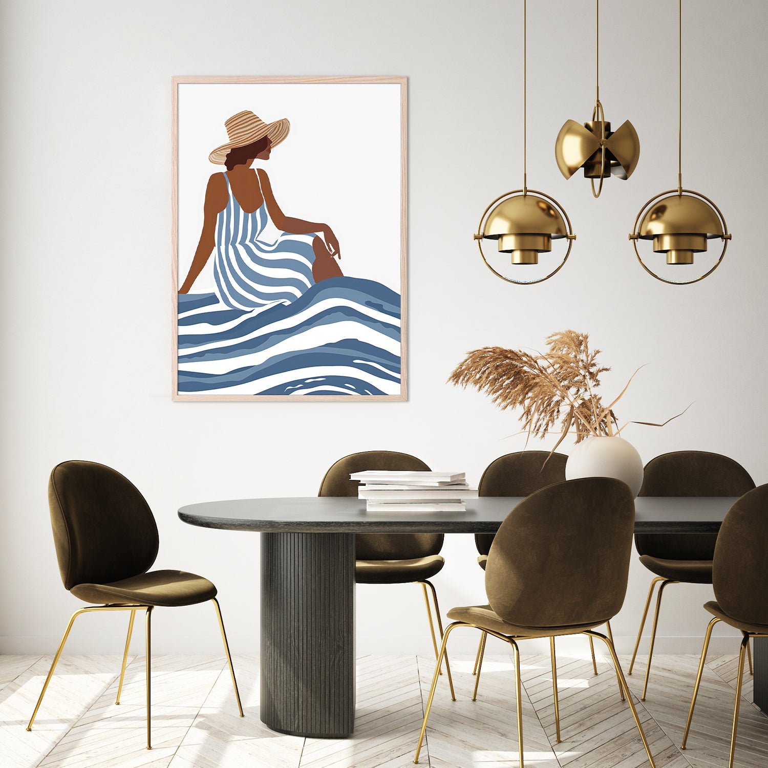 wall-art-print-canvas-poster-framed-The Girl In the Striped Dress-9