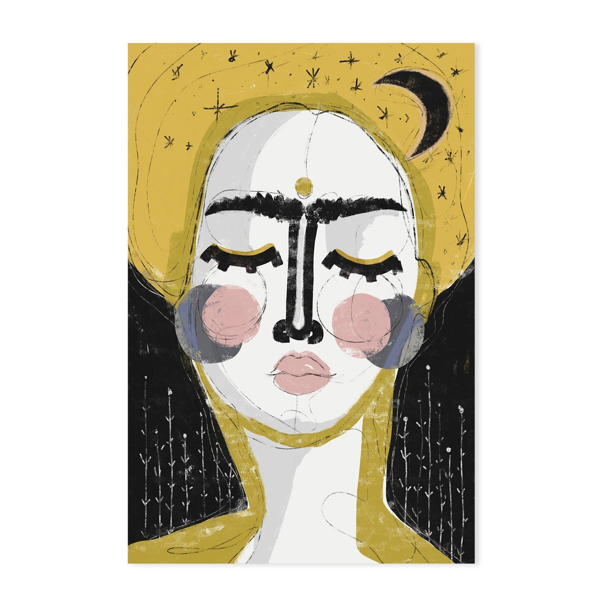 wall-art-print-canvas-poster-framed-The Goddes Of The Night , By Treechild-GIOIA-WALL-ART