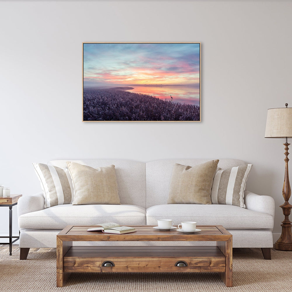 wall-art-print-canvas-poster-framed-The Heron'S Morning View, By Leif Løndal-by-Plus X Studio-Gioia Wall Art