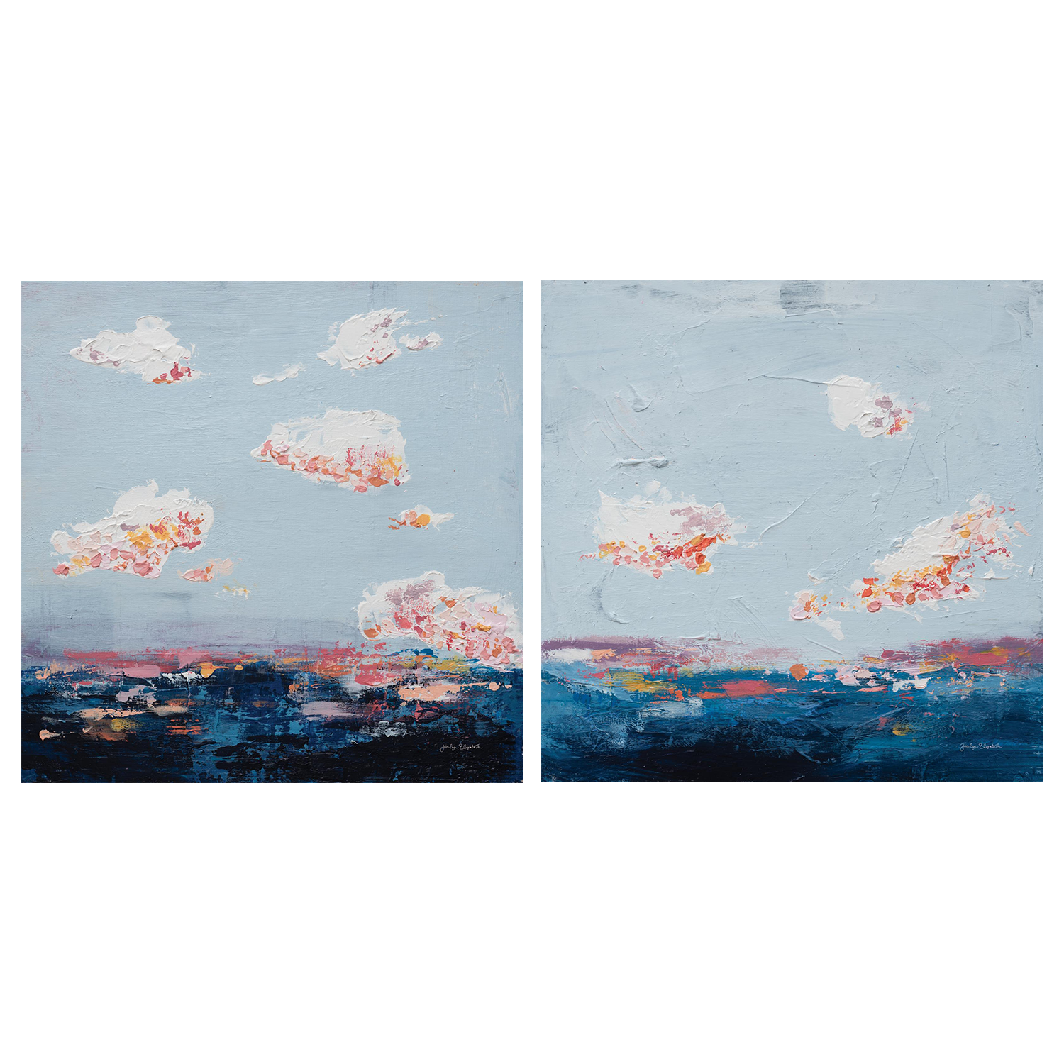 wall-art-print-canvas-poster-framed-The Horizon, Style A & B, Set Of 2-1