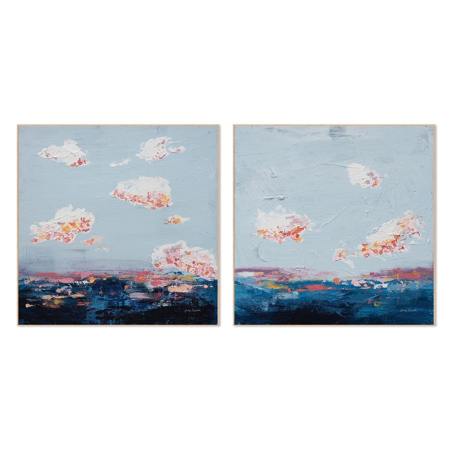 wall-art-print-canvas-poster-framed-The Horizon, Style A & B, Set Of 2-4
