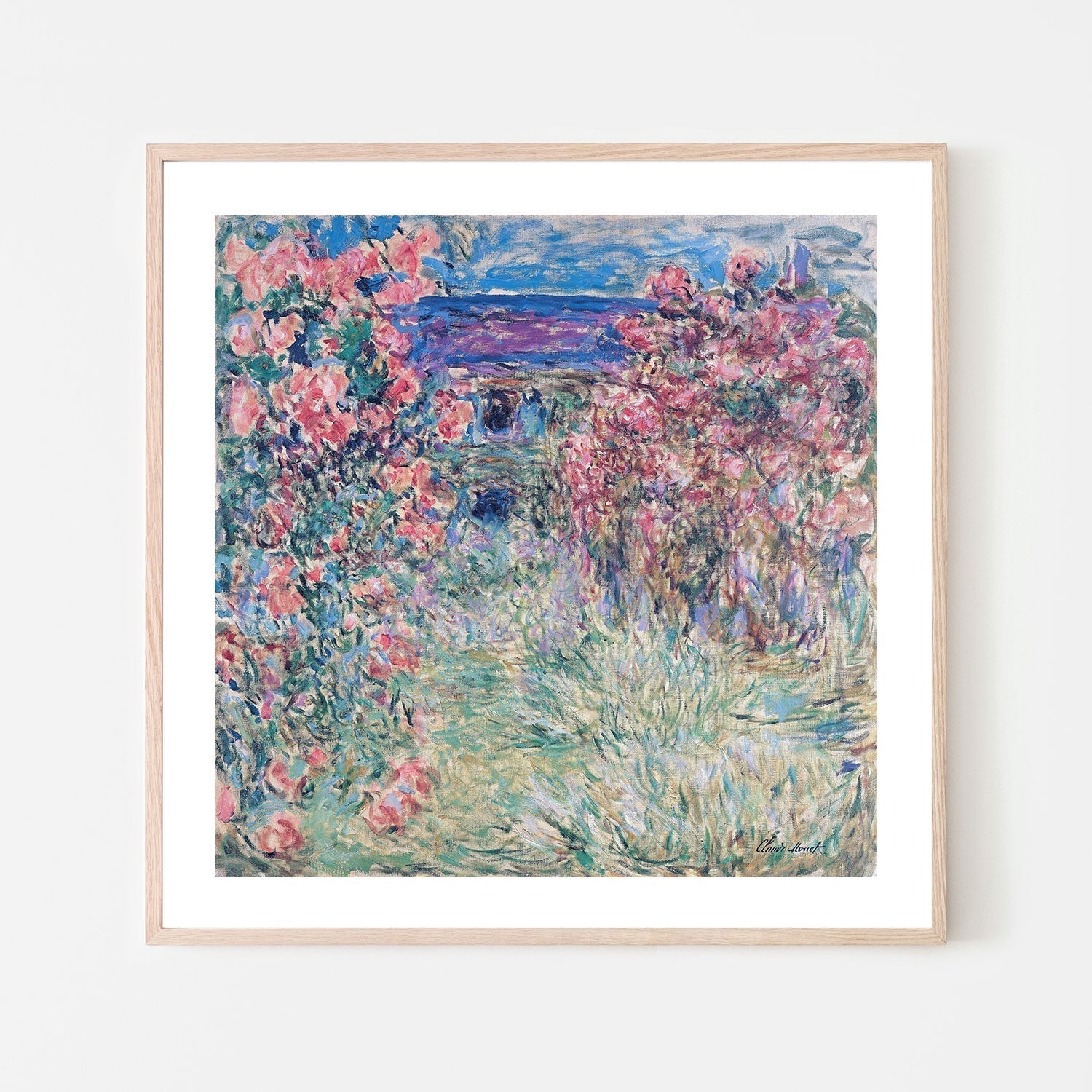 wall-art-print-canvas-poster-framed-The House among the Roses 03 1925 , By Monet-by-Gioia Wall Art-Gioia Wall Art