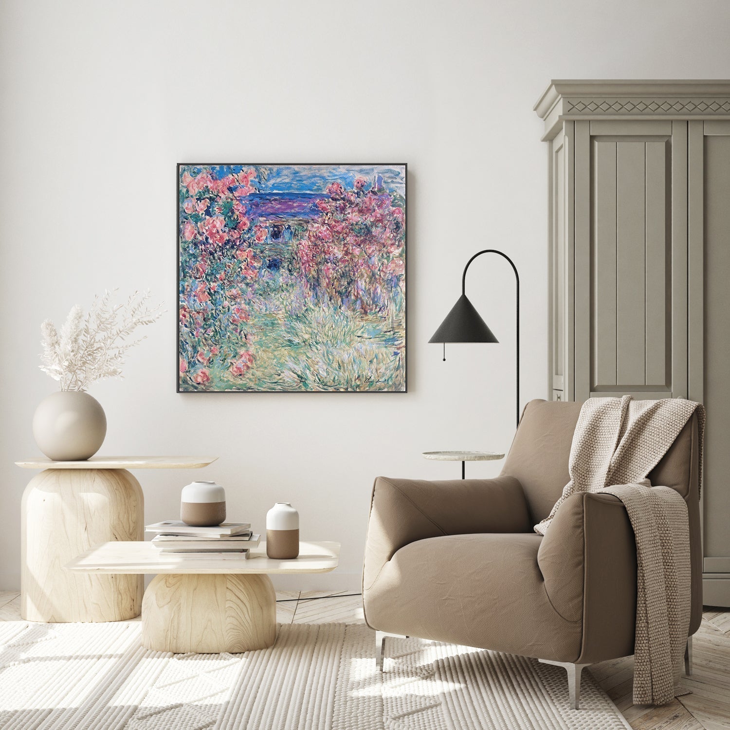wall-art-print-canvas-poster-framed-The House among the Roses 03 1925 , By Monet-by-Gioia Wall Art-Gioia Wall Art