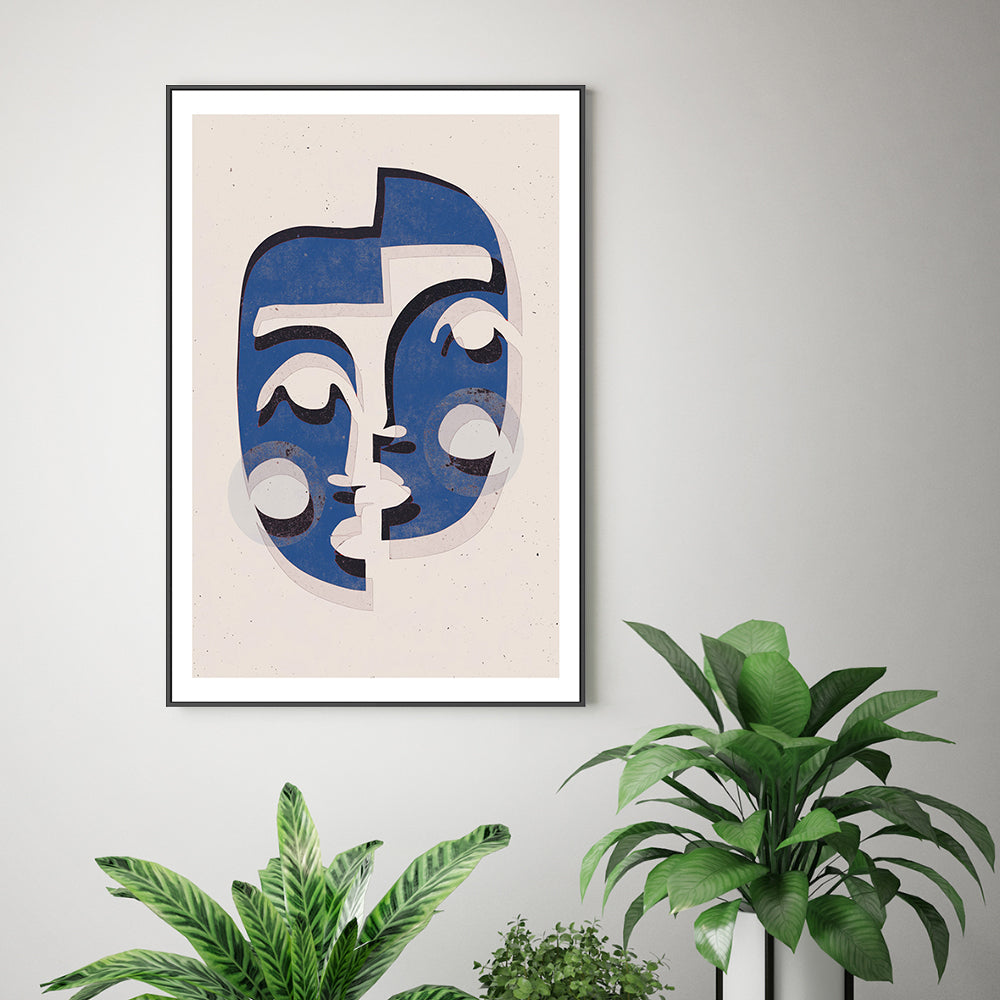 wall-art-print-canvas-poster-framed-The Mask, Blue Version , By Treechild-GIOIA-WALL-ART