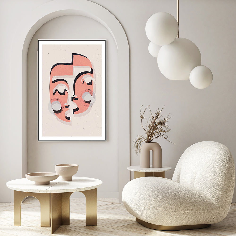 wall-art-print-canvas-poster-framed-The Mask, Pink Style , By Treechild-GIOIA-WALL-ART