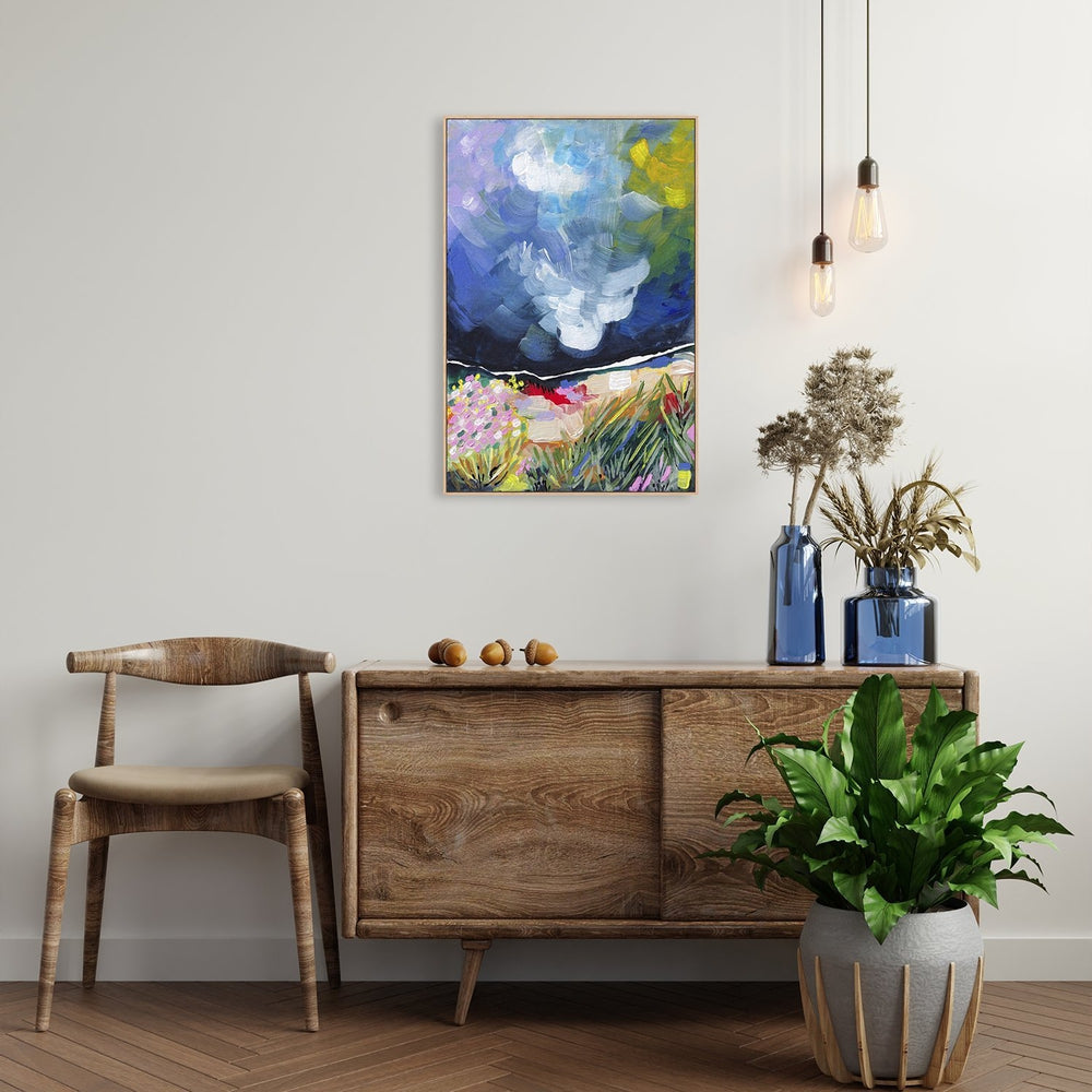 wall-art-print-canvas-poster-framed-The Nebulous Blue Storm-by-Lia Nell-Gioia Wall Art