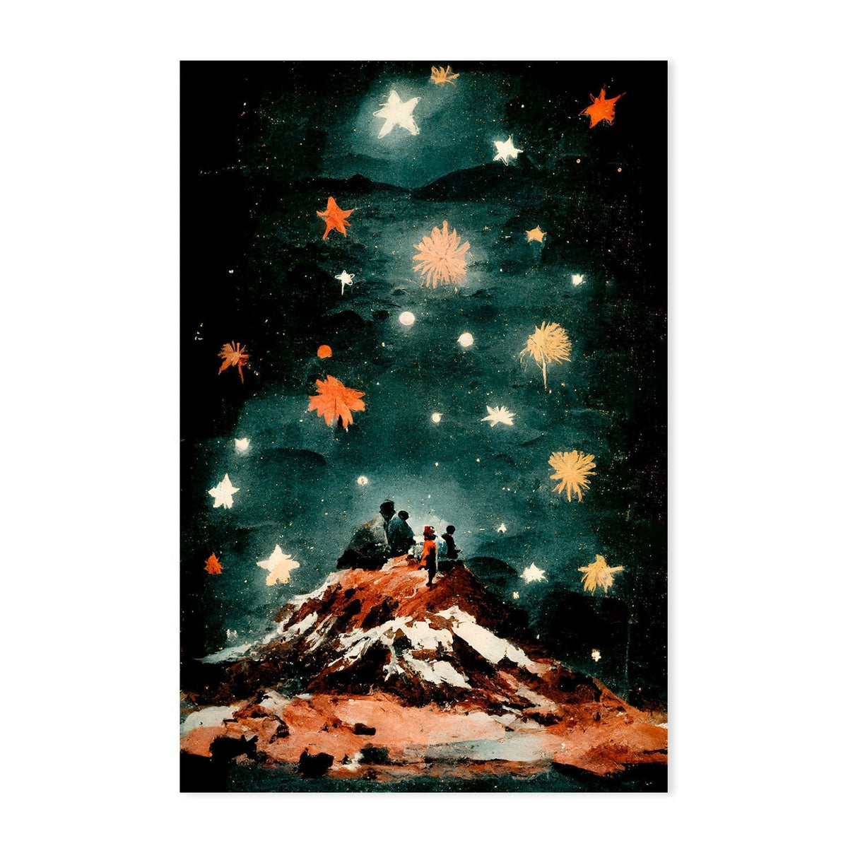wall-art-print-canvas-poster-framed-The Night Stars, Set Of 2 , By Treechild-GIOIA-WALL-ART