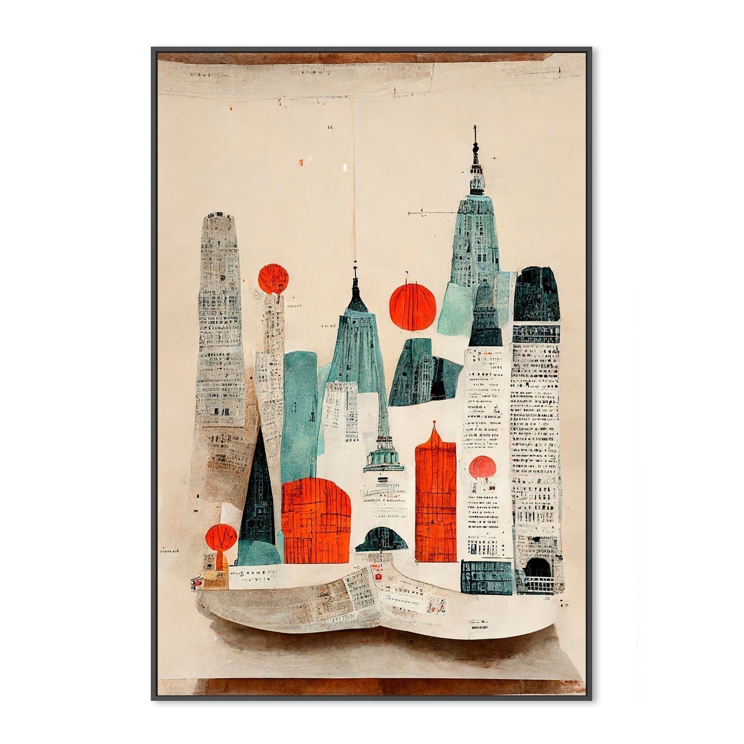 wall-art-print-canvas-poster-framed-The Paper City , By Treechild-GIOIA-WALL-ART