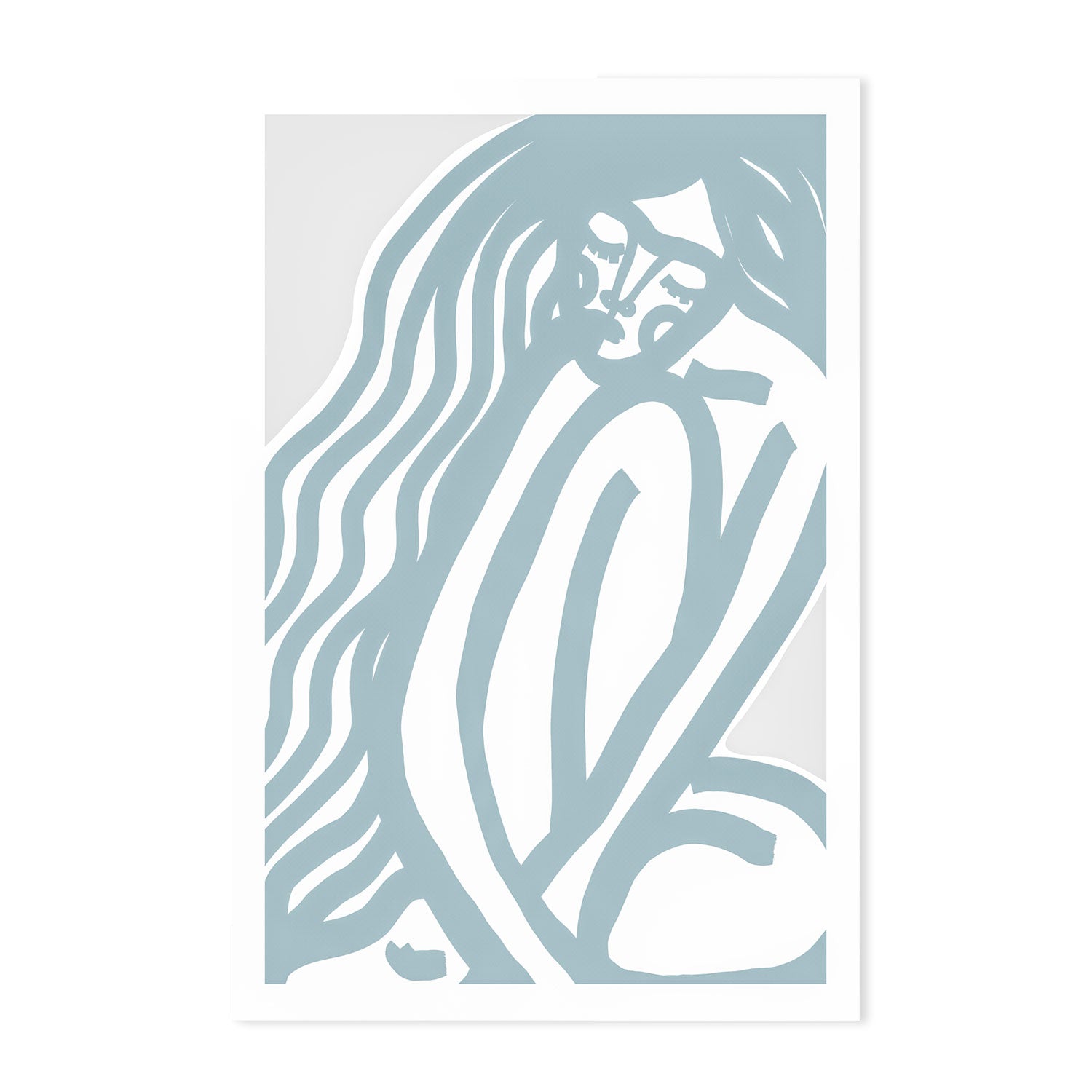 wall-art-print-canvas-poster-framed-The Silence, Pastel Blue Style , By Treechild-GIOIA-WALL-ART