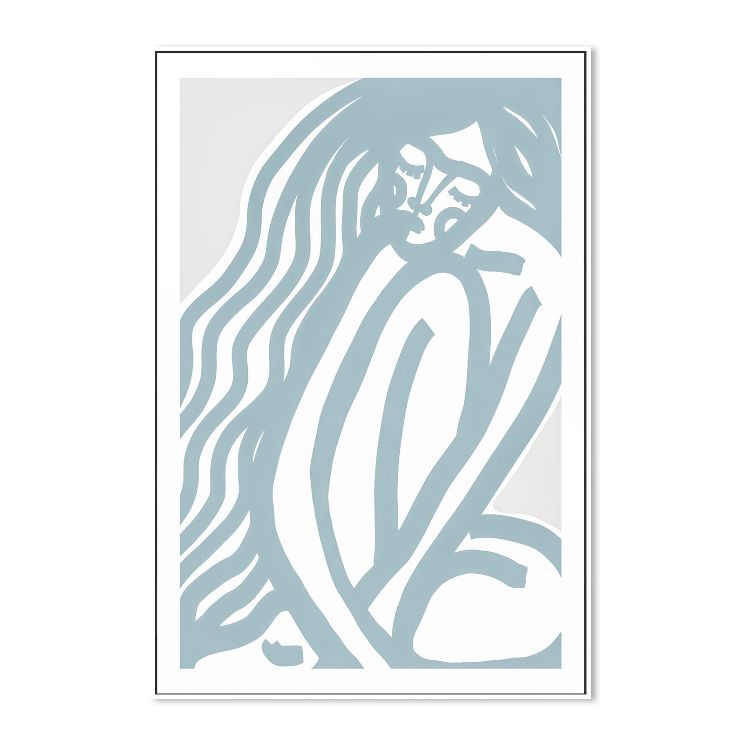 wall-art-print-canvas-poster-framed-The Silence, Pastel Blue Style , By Treechild-GIOIA-WALL-ART
