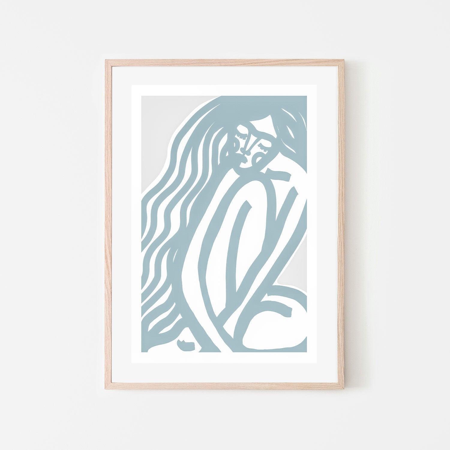 wall-art-print-canvas-poster-framed-The Silence, Pastel Blue Style , By Treechild-GIOIA-WALL-ART